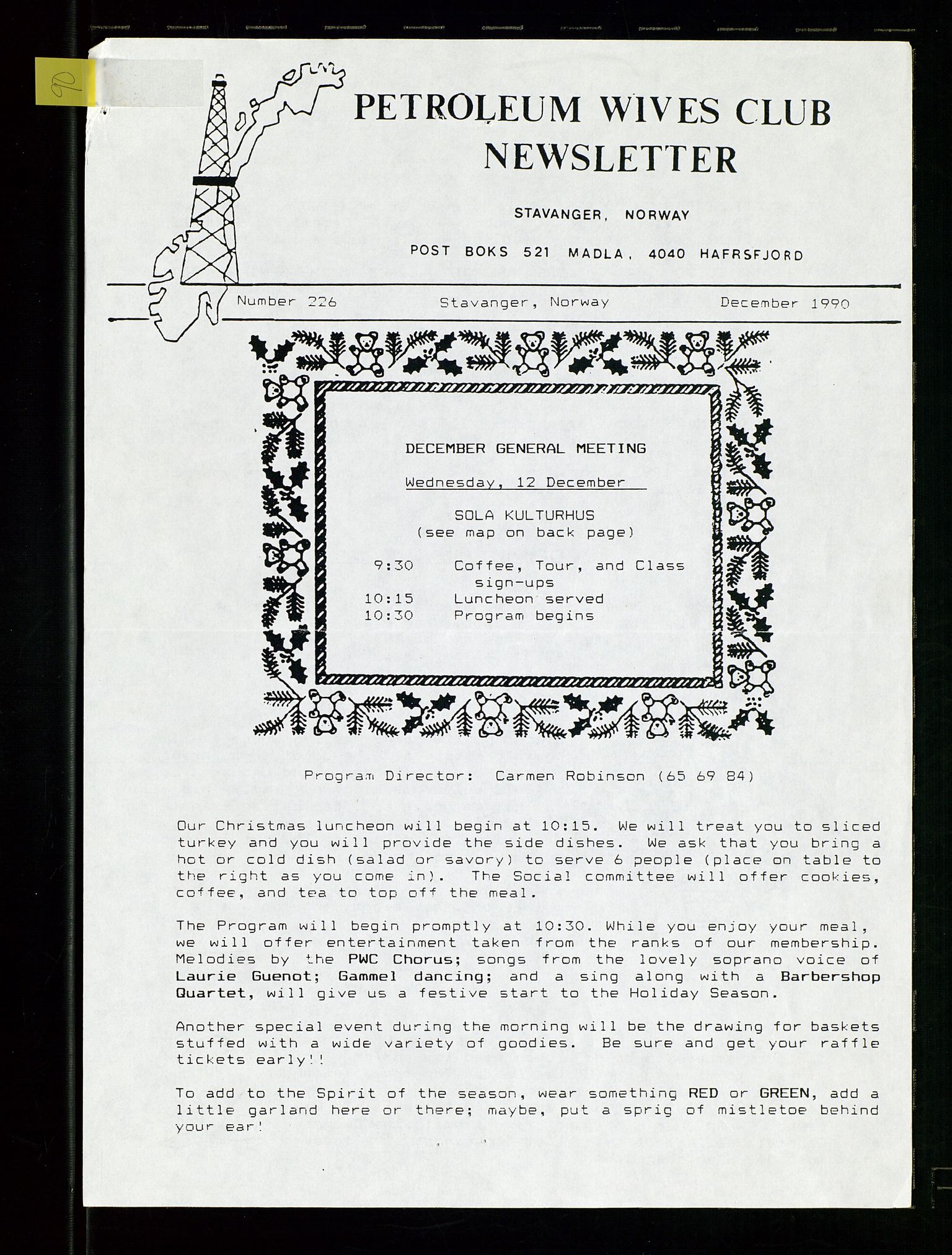 PA 1547 - Petroleum Wives Club, AV/SAST-A-101974/X/Xa/L0003: Newsletter, 1988-1994