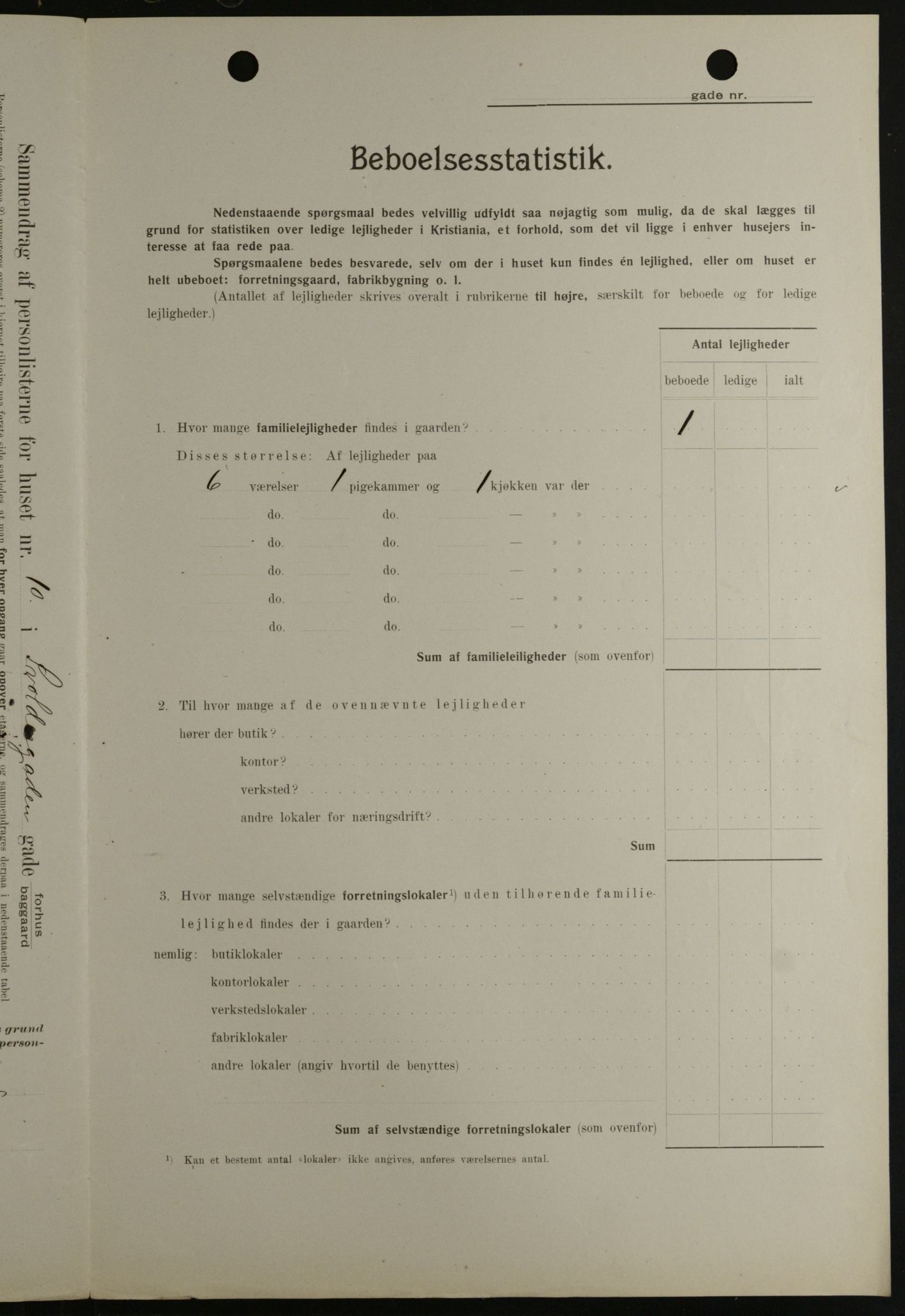 OBA, Kommunal folketelling 1.2.1908 for Kristiania kjøpstad, 1908, s. 95538