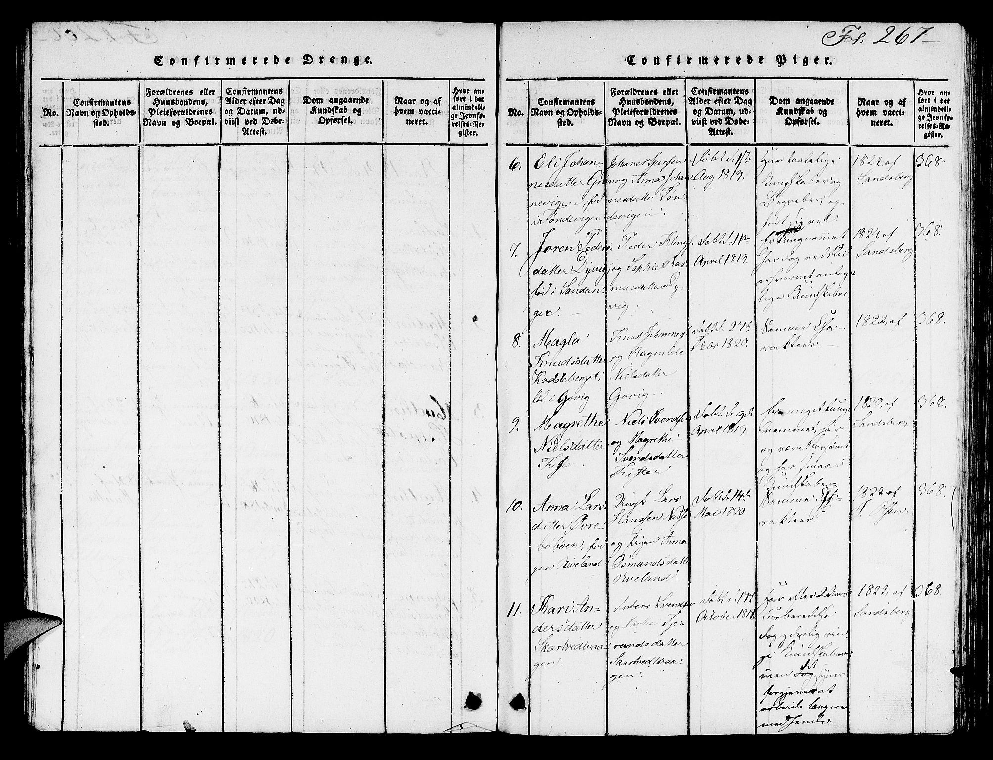 Hjelmeland sokneprestkontor, AV/SAST-A-101843/01/V/L0003: Klokkerbok nr. B 3, 1816-1841, s. 267