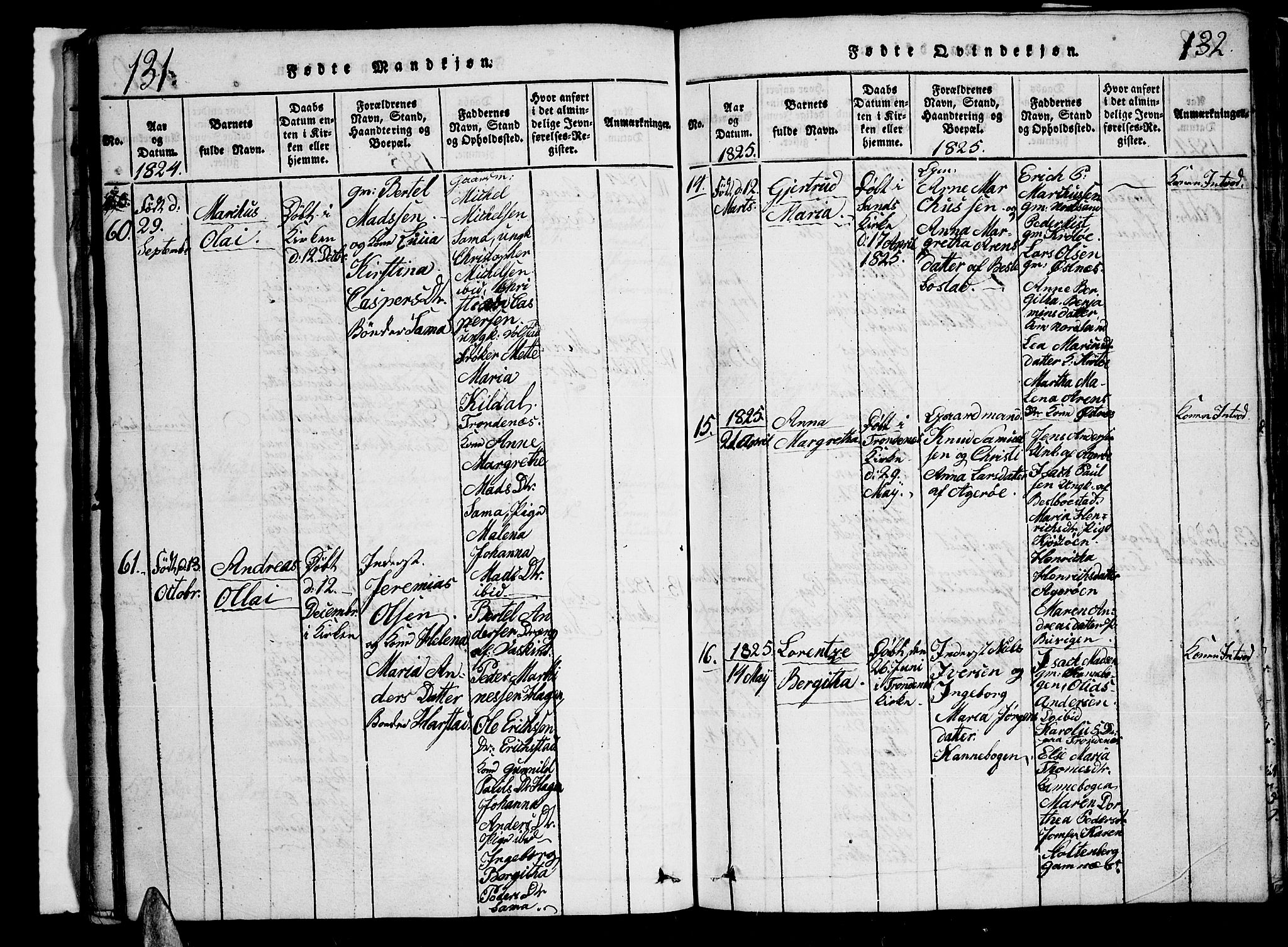 Trondenes sokneprestkontor, AV/SATØ-S-1319/H/Hb/L0003klokker: Klokkerbok nr. 3, 1820-1834, s. 131-132