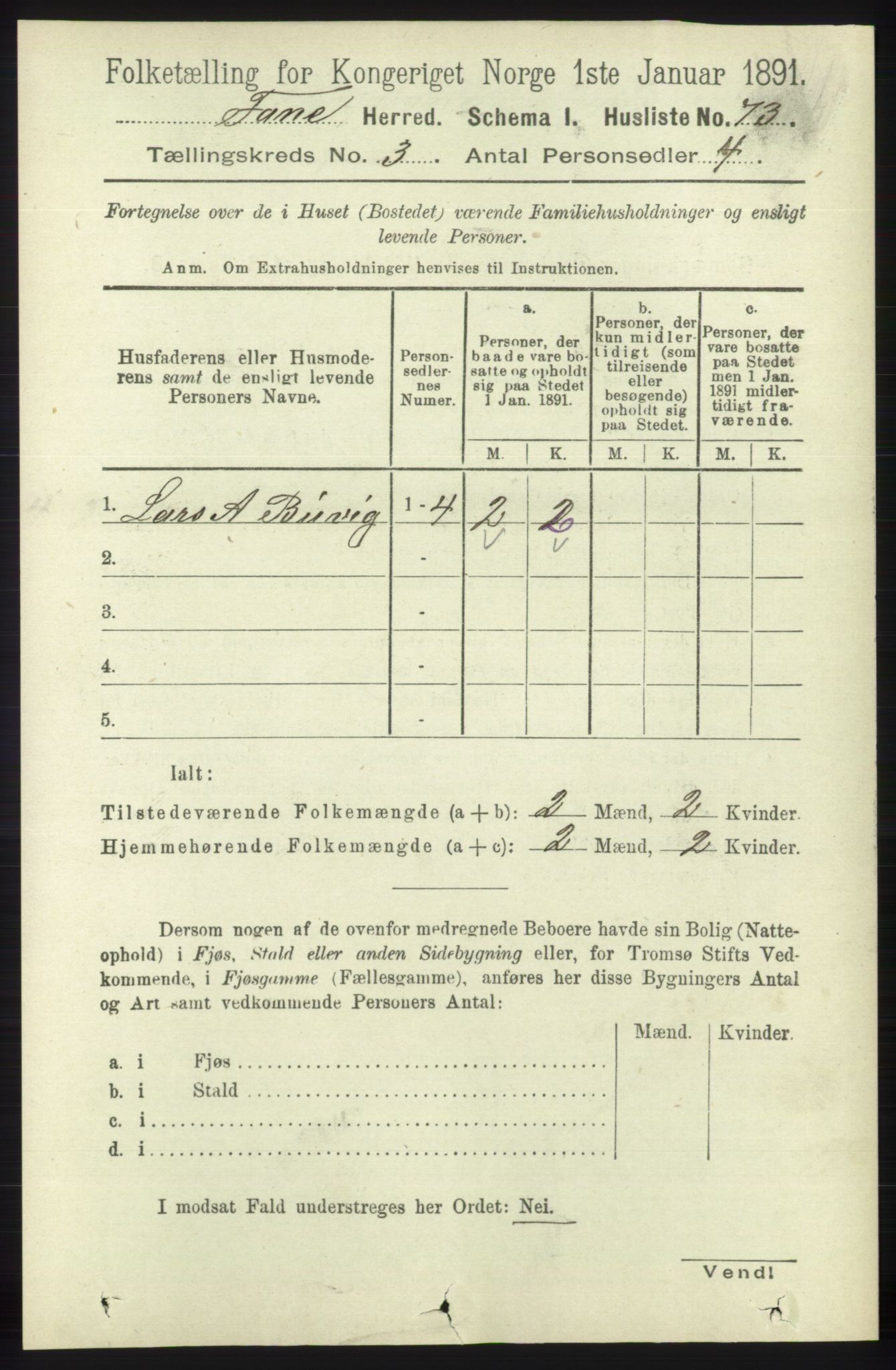 RA, Folketelling 1891 for 1249 Fana herred, 1891, s. 869