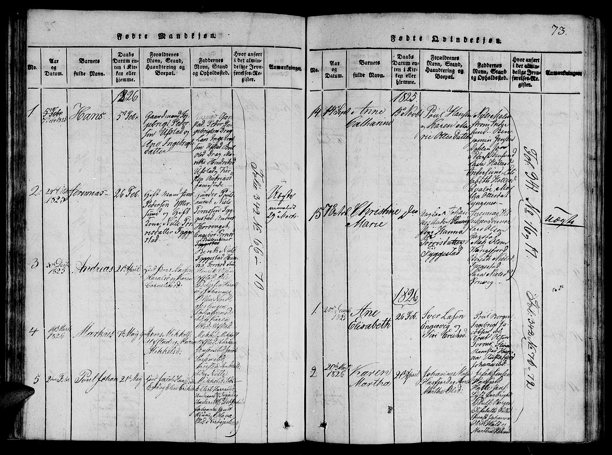 Ministerialprotokoller, klokkerbøker og fødselsregistre - Nord-Trøndelag, SAT/A-1458/784/L0667: Ministerialbok nr. 784A03 /2, 1818-1829, s. 73