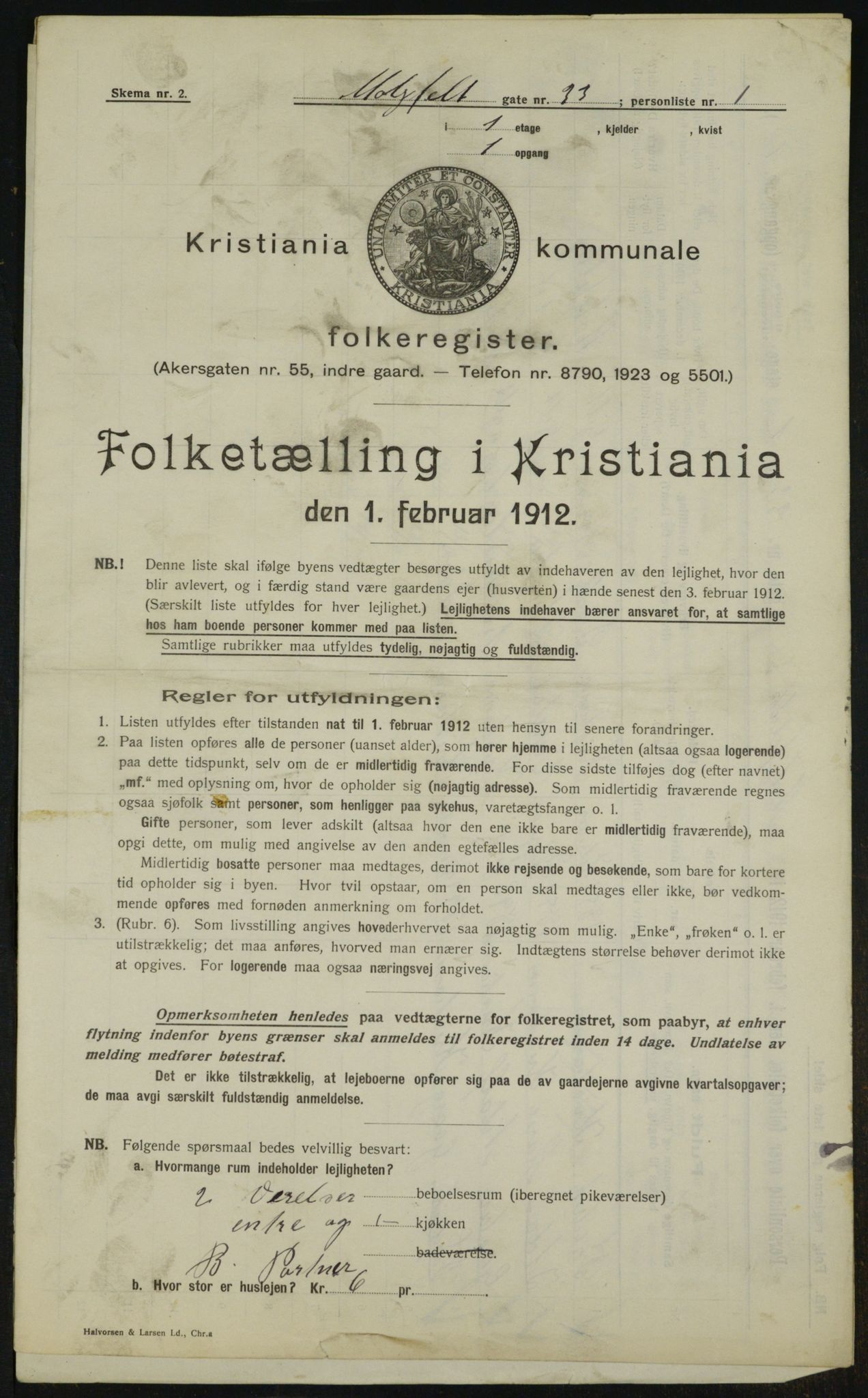 OBA, Kommunal folketelling 1.2.1912 for Kristiania, 1912, s. 67124