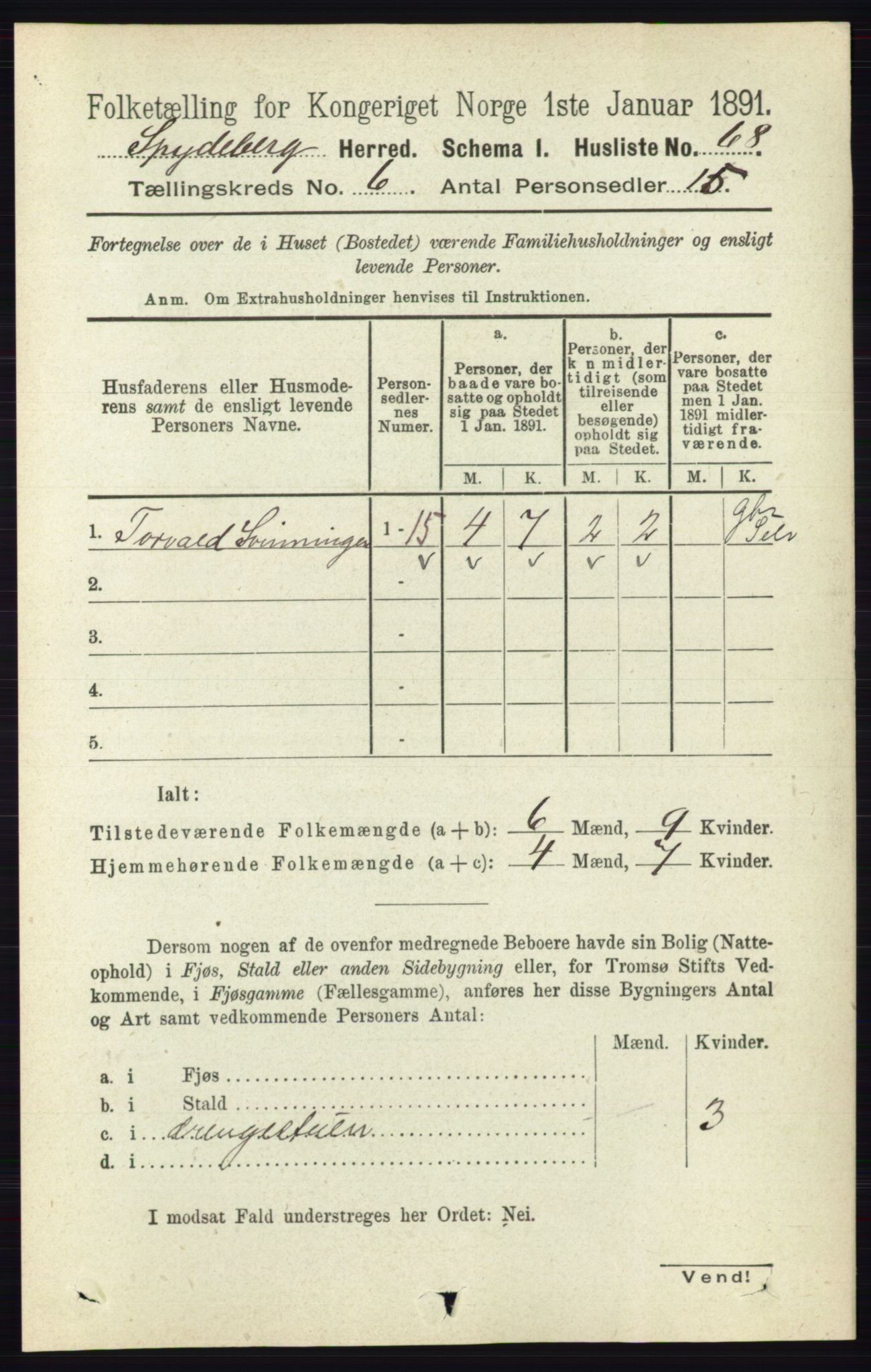 RA, Folketelling 1891 for 0123 Spydeberg herred, 1891, s. 2828
