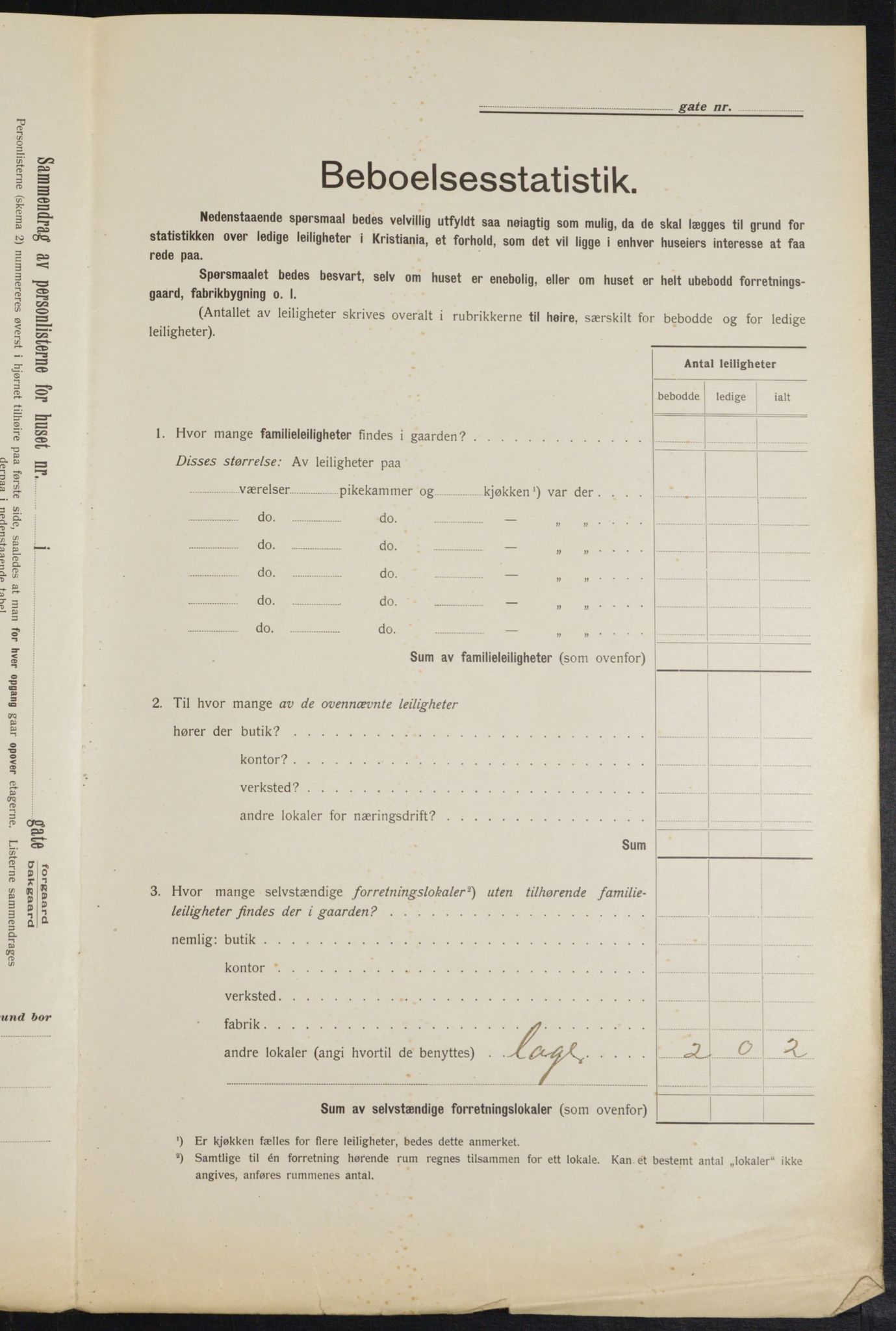 OBA, Kommunal folketelling 1.2.1913 for Kristiania, 1913, s. 124162