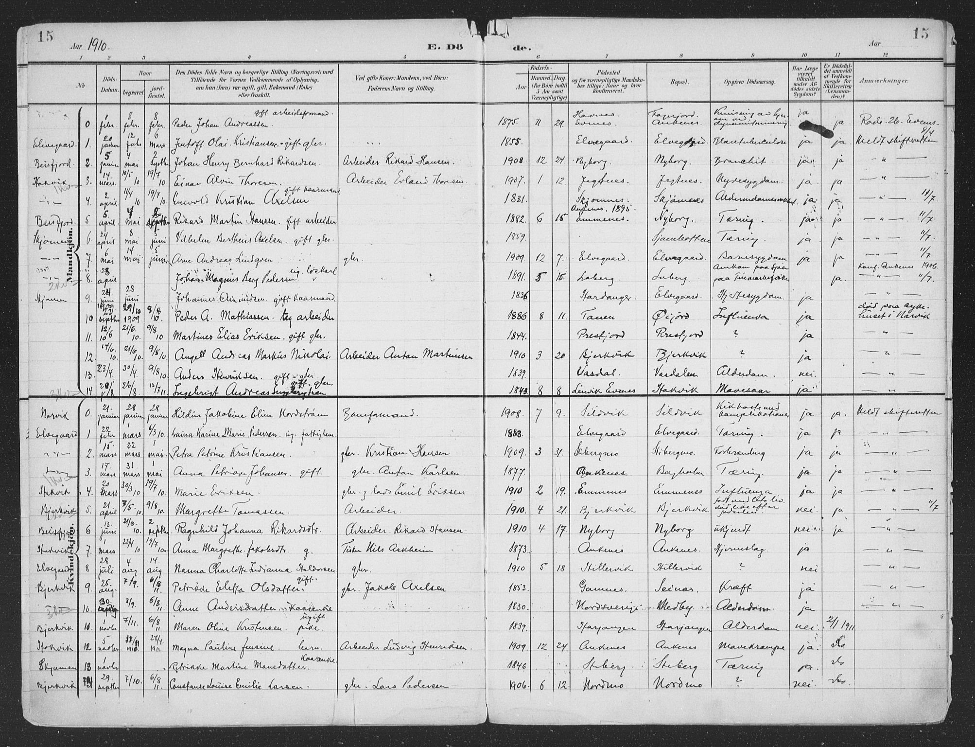 Ministerialprotokoller, klokkerbøker og fødselsregistre - Nordland, AV/SAT-A-1459/866/L0940: Ministerialbok nr. 866A03, 1902-1926, s. 15