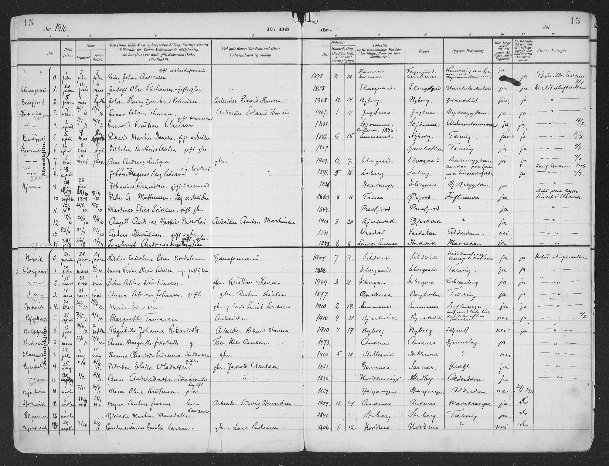 Ministerialprotokoller, klokkerbøker og fødselsregistre - Nordland, SAT/A-1459/866/L0940: Ministerialbok nr. 866A03, 1902-1926, s. 15