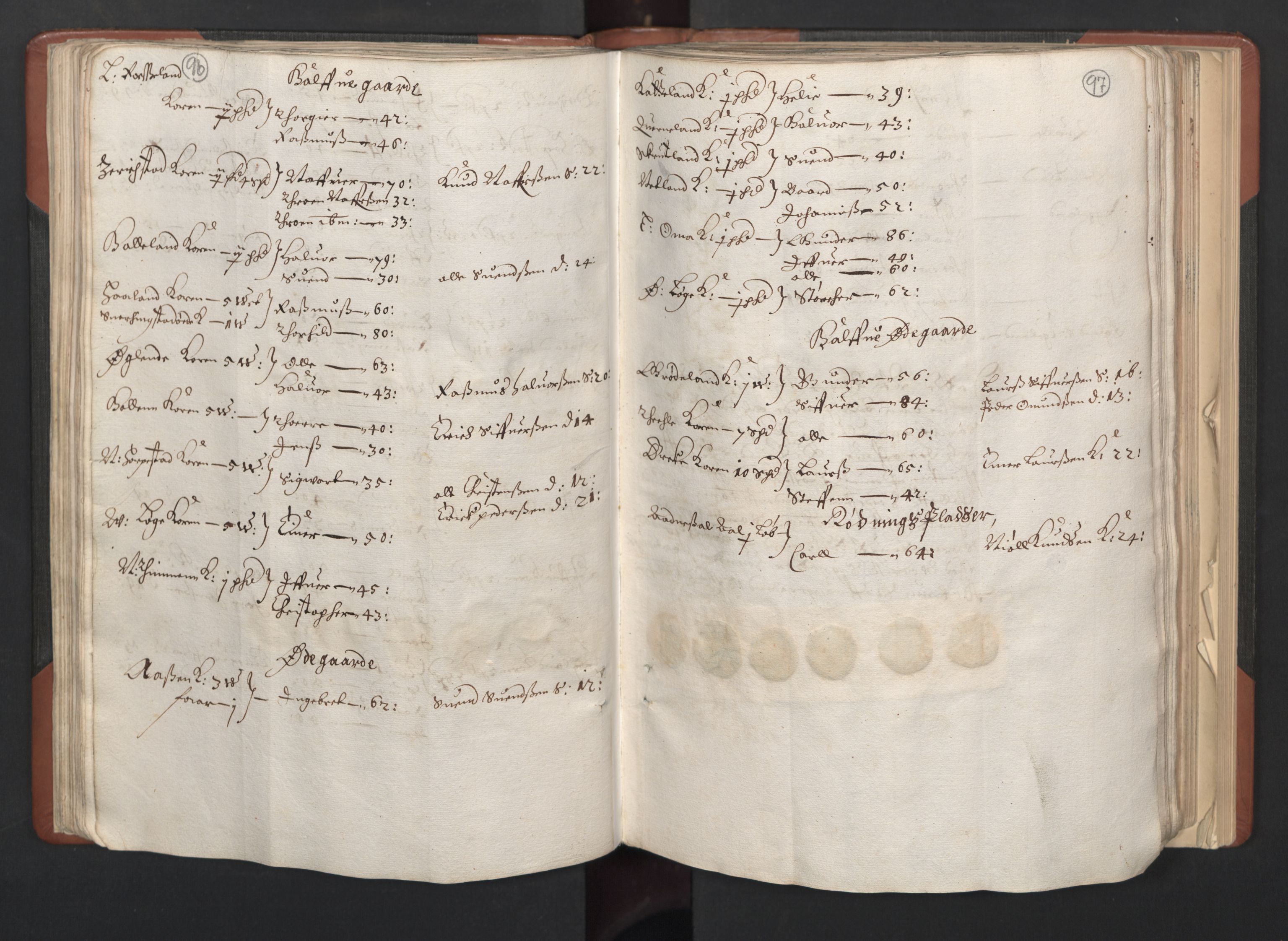 RA, Fogdenes og sorenskrivernes manntall 1664-1666, nr. 11: Jæren og Dalane fogderi, 1664, s. 96-97