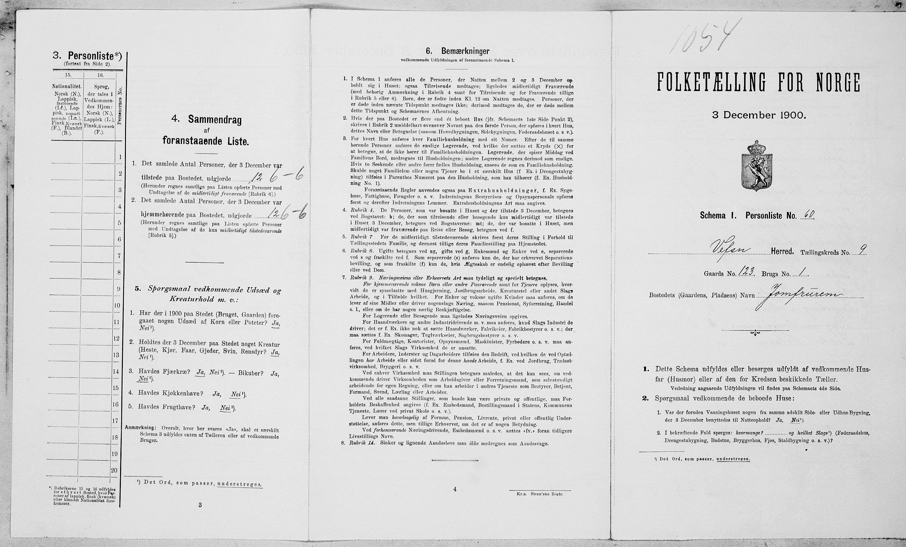 SAT, Folketelling 1900 for 1824 Vefsn herred, 1900, s. 875