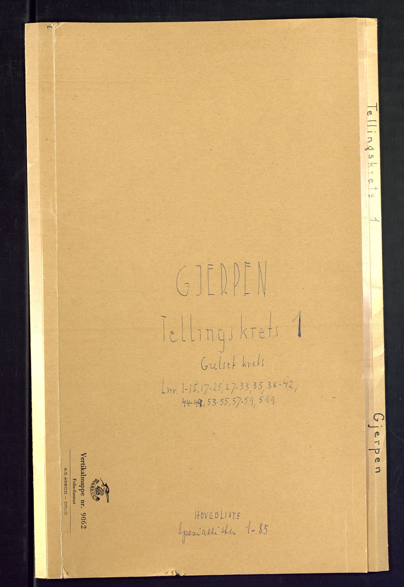 SAKO, Folketelling 1875 for 0812P Gjerpen prestegjeld, 1875, s. 1