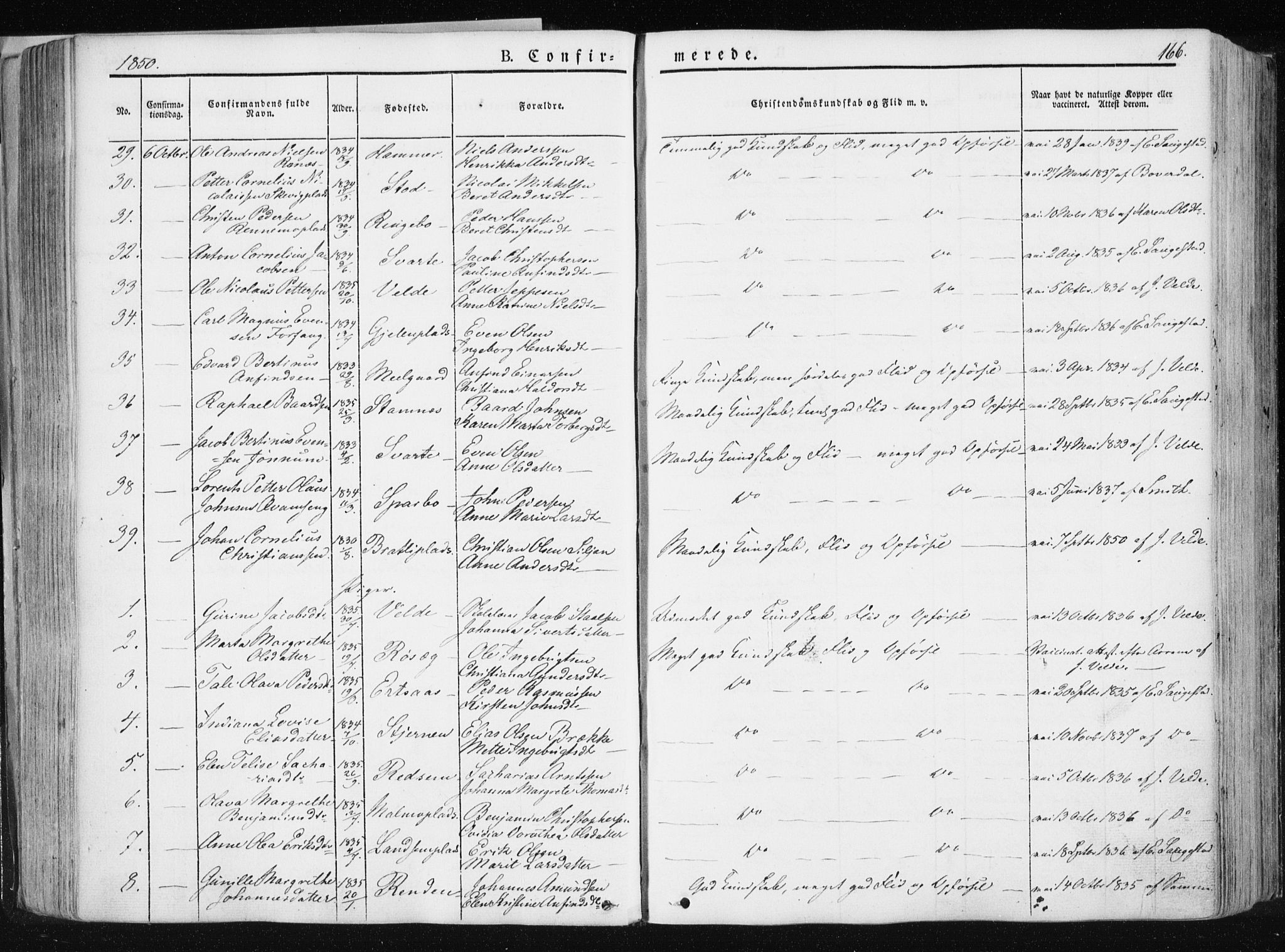 Ministerialprotokoller, klokkerbøker og fødselsregistre - Nord-Trøndelag, SAT/A-1458/741/L0393: Ministerialbok nr. 741A07, 1849-1863, s. 166