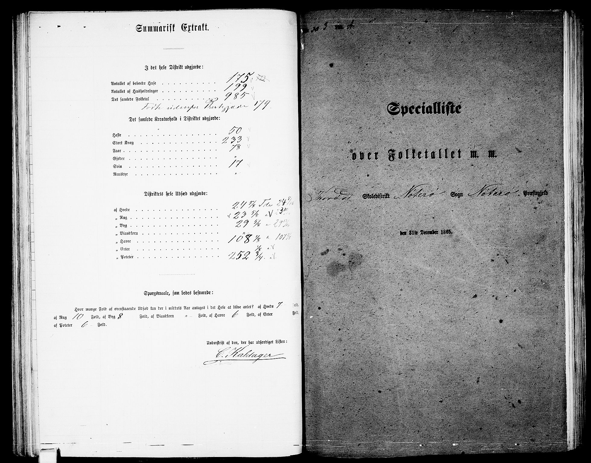 RA, Folketelling 1865 for 0722P Nøtterøy prestegjeld, 1865, s. 91