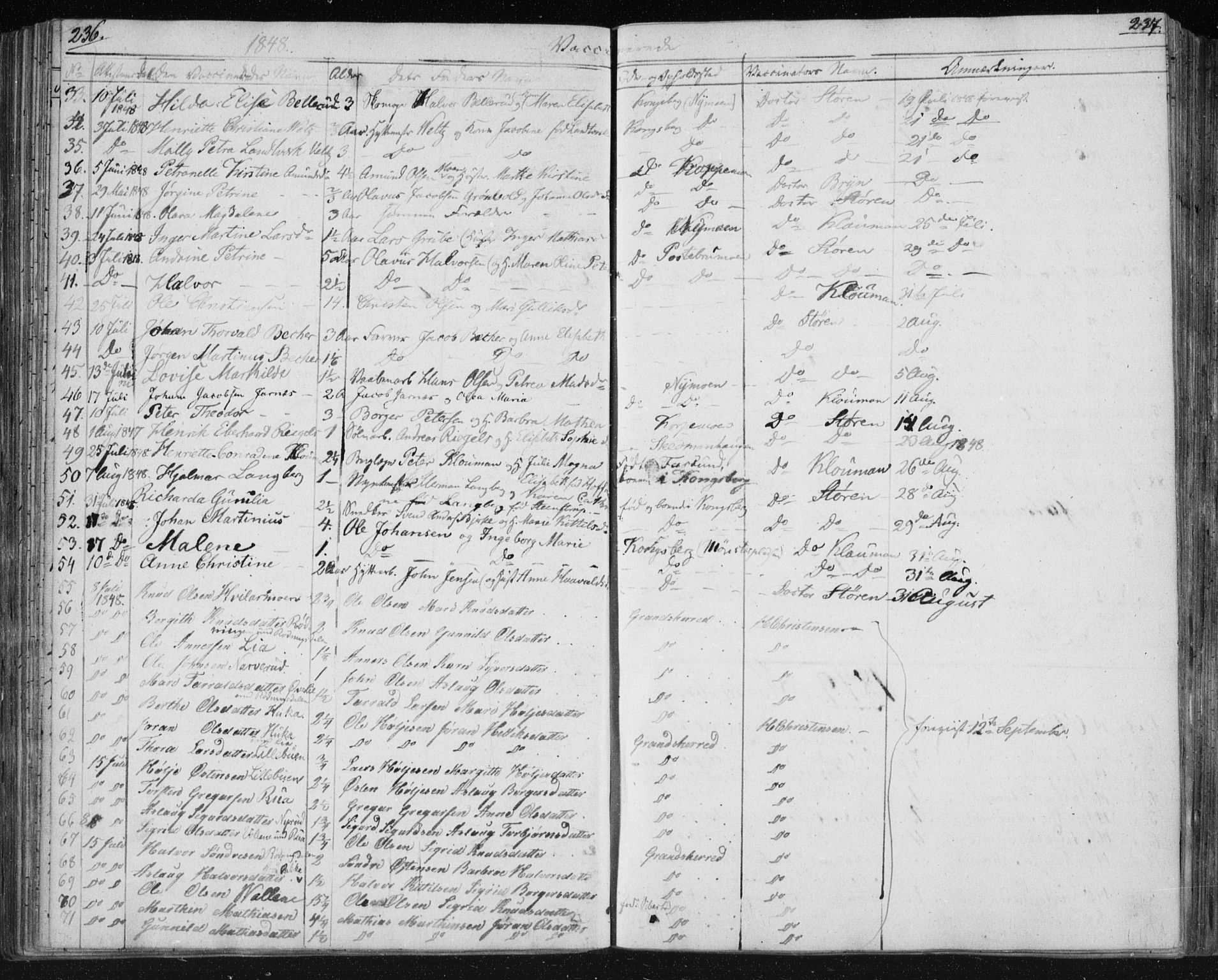 Kongsberg kirkebøker, SAKO/A-22/F/Fa/L0009: Ministerialbok nr. I 9, 1839-1858, s. 236-237