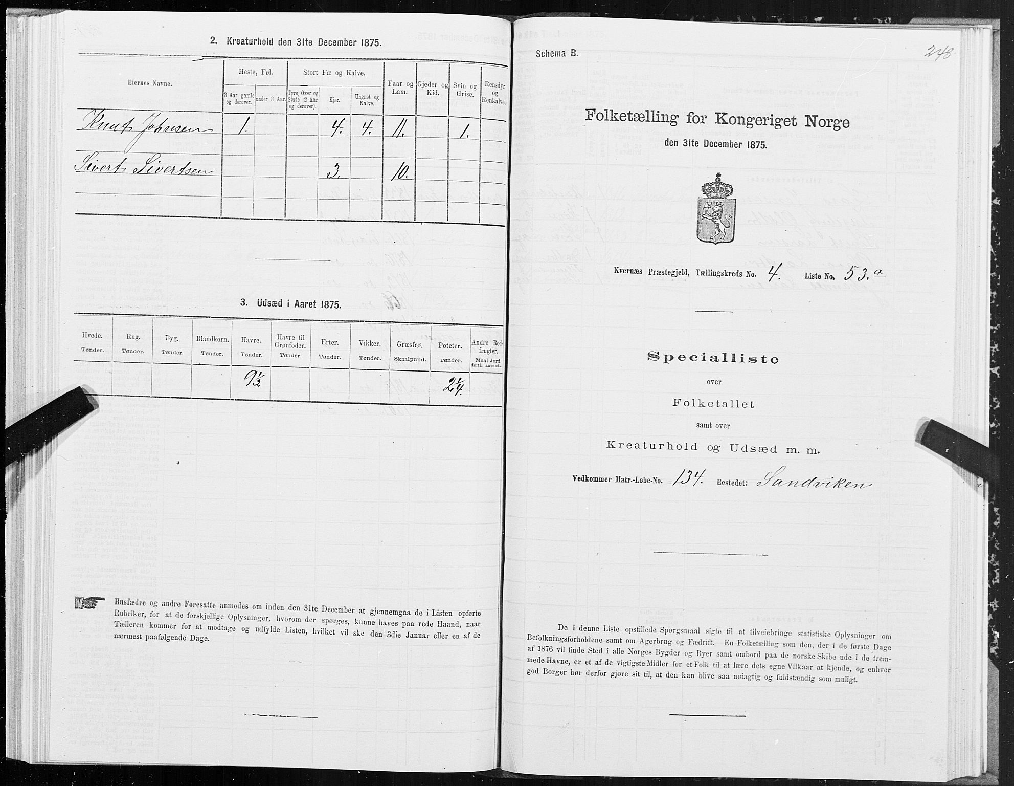 SAT, Folketelling 1875 for 1553P Kvernes prestegjeld, 1875, s. 2248