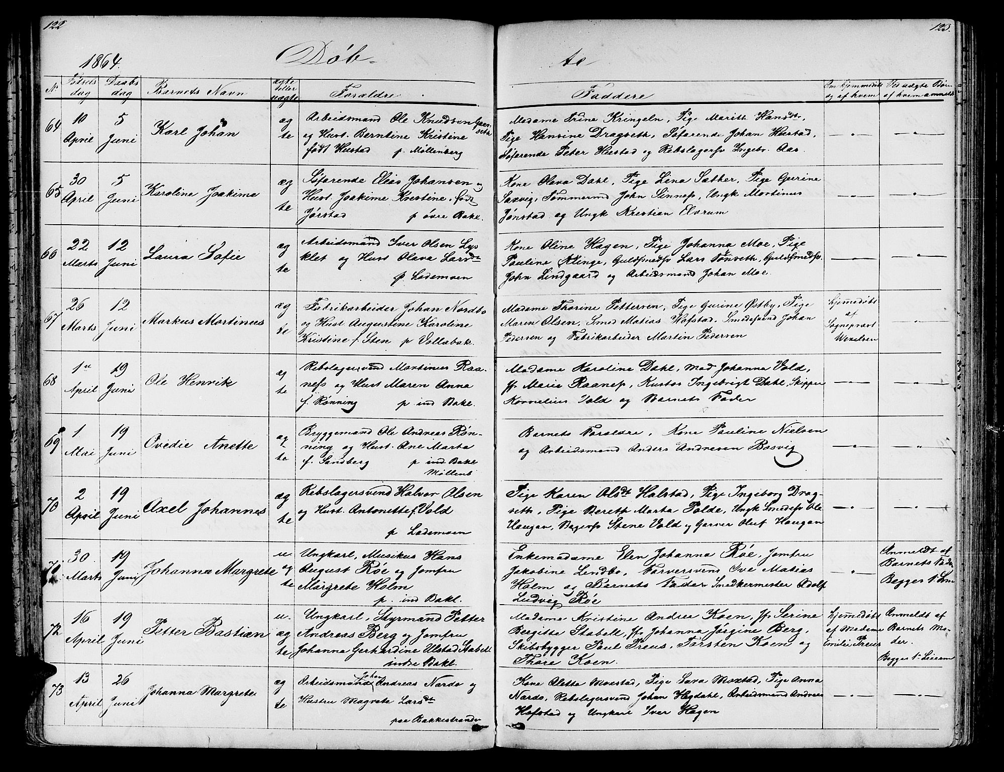 Ministerialprotokoller, klokkerbøker og fødselsregistre - Sør-Trøndelag, AV/SAT-A-1456/604/L0219: Klokkerbok nr. 604C02, 1851-1869, s. 122-123