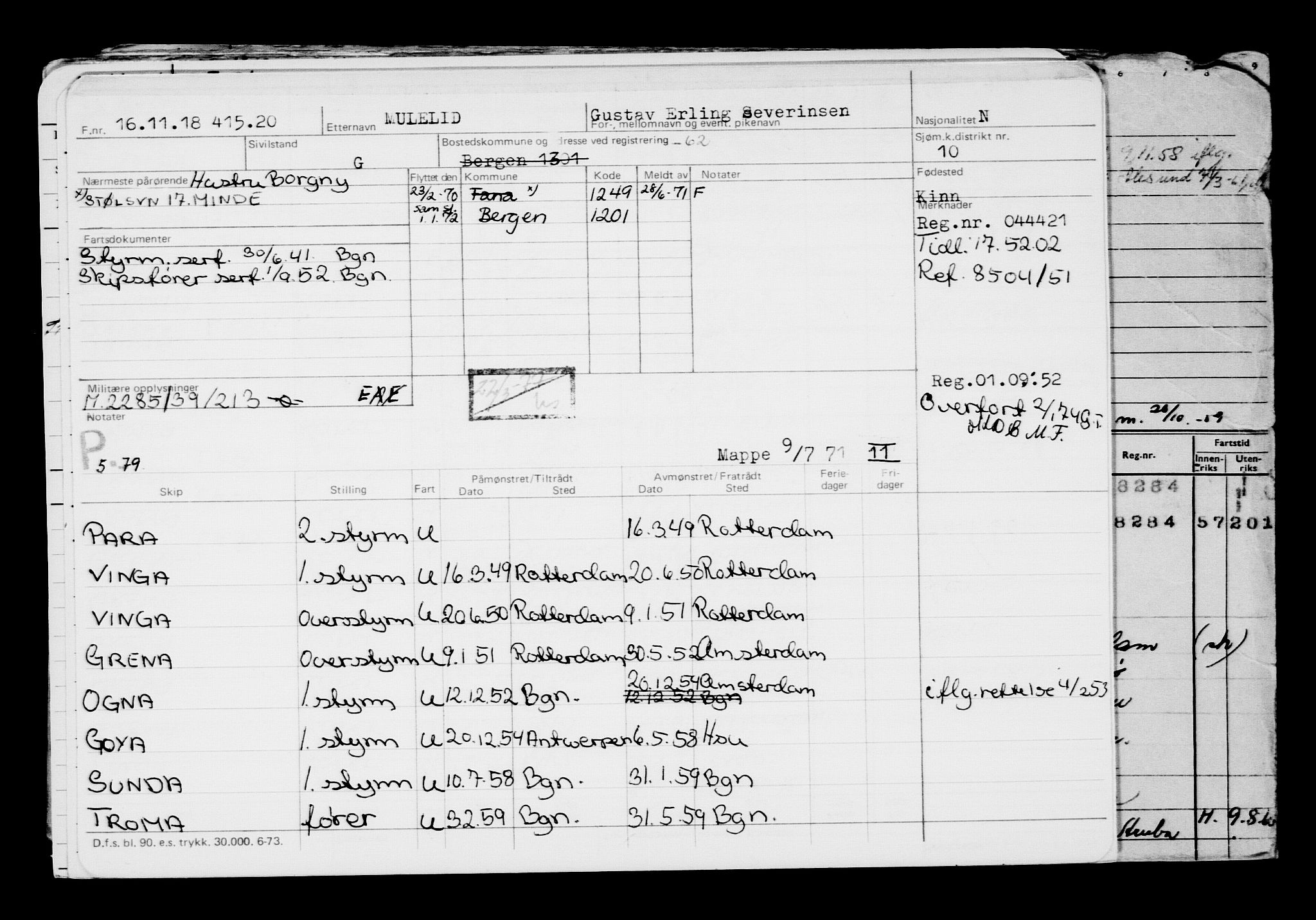 Direktoratet for sjømenn, AV/RA-S-3545/G/Gb/L0164: Hovedkort, 1918, s. 137