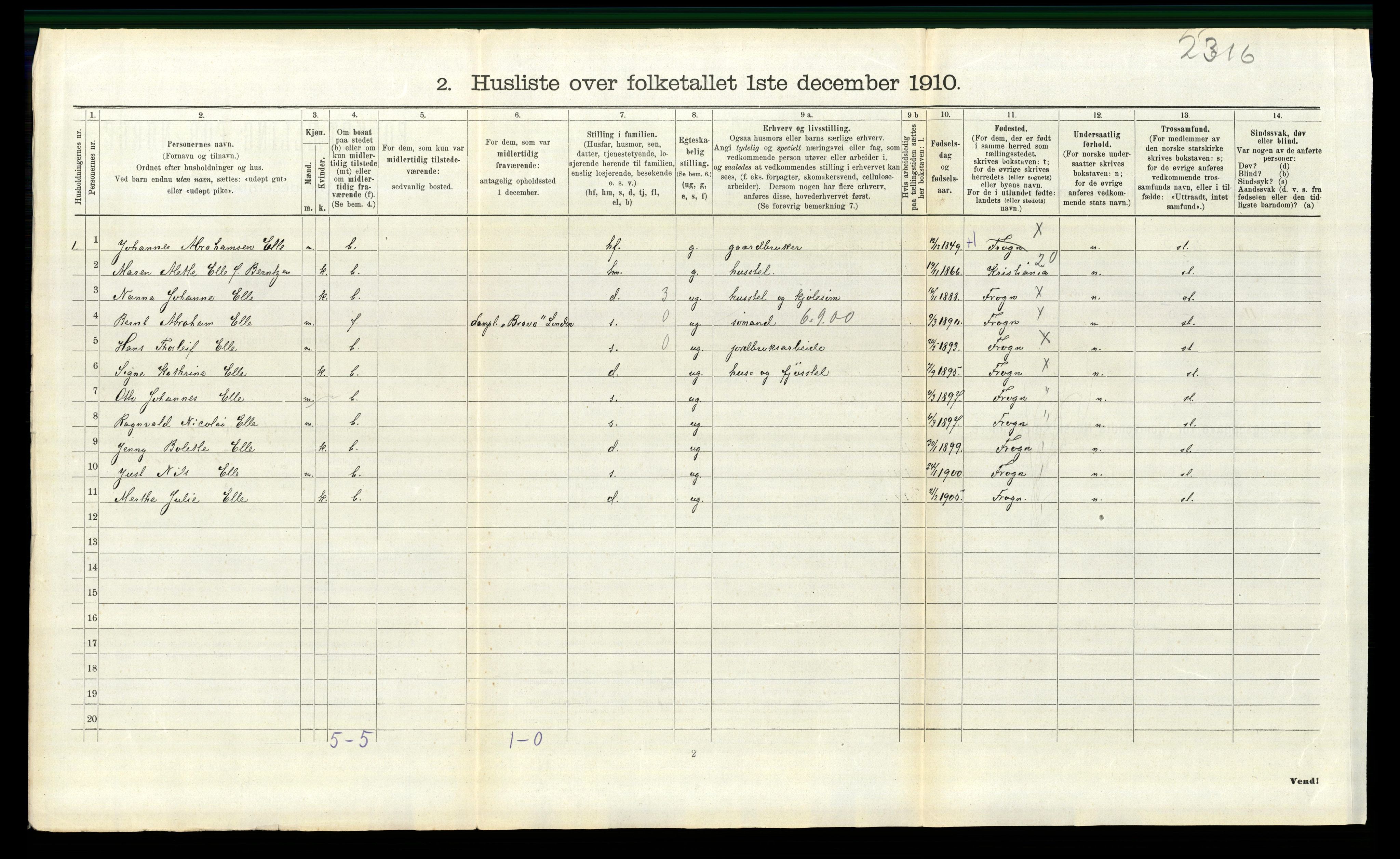 RA, Folketelling 1910 for 0215 Frogn herred, 1910, s. 479