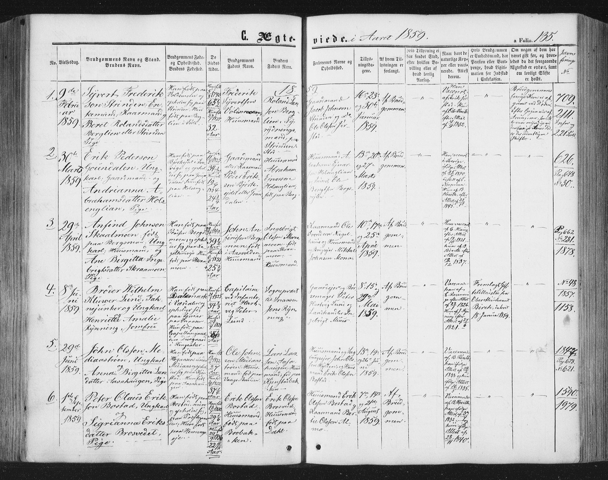 Ministerialprotokoller, klokkerbøker og fødselsregistre - Nord-Trøndelag, AV/SAT-A-1458/749/L0472: Ministerialbok nr. 749A06, 1857-1873, s. 135