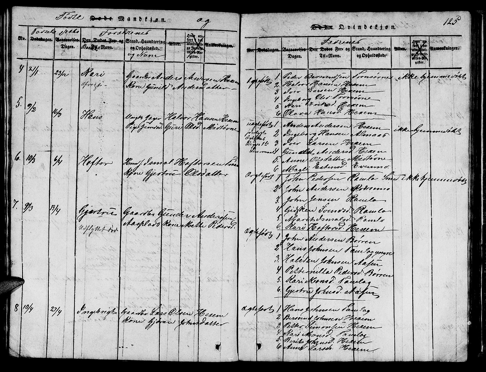 Ministerialprotokoller, klokkerbøker og fødselsregistre - Sør-Trøndelag, SAT/A-1456/685/L0976: Klokkerbok nr. 685C01, 1817-1878, s. 125