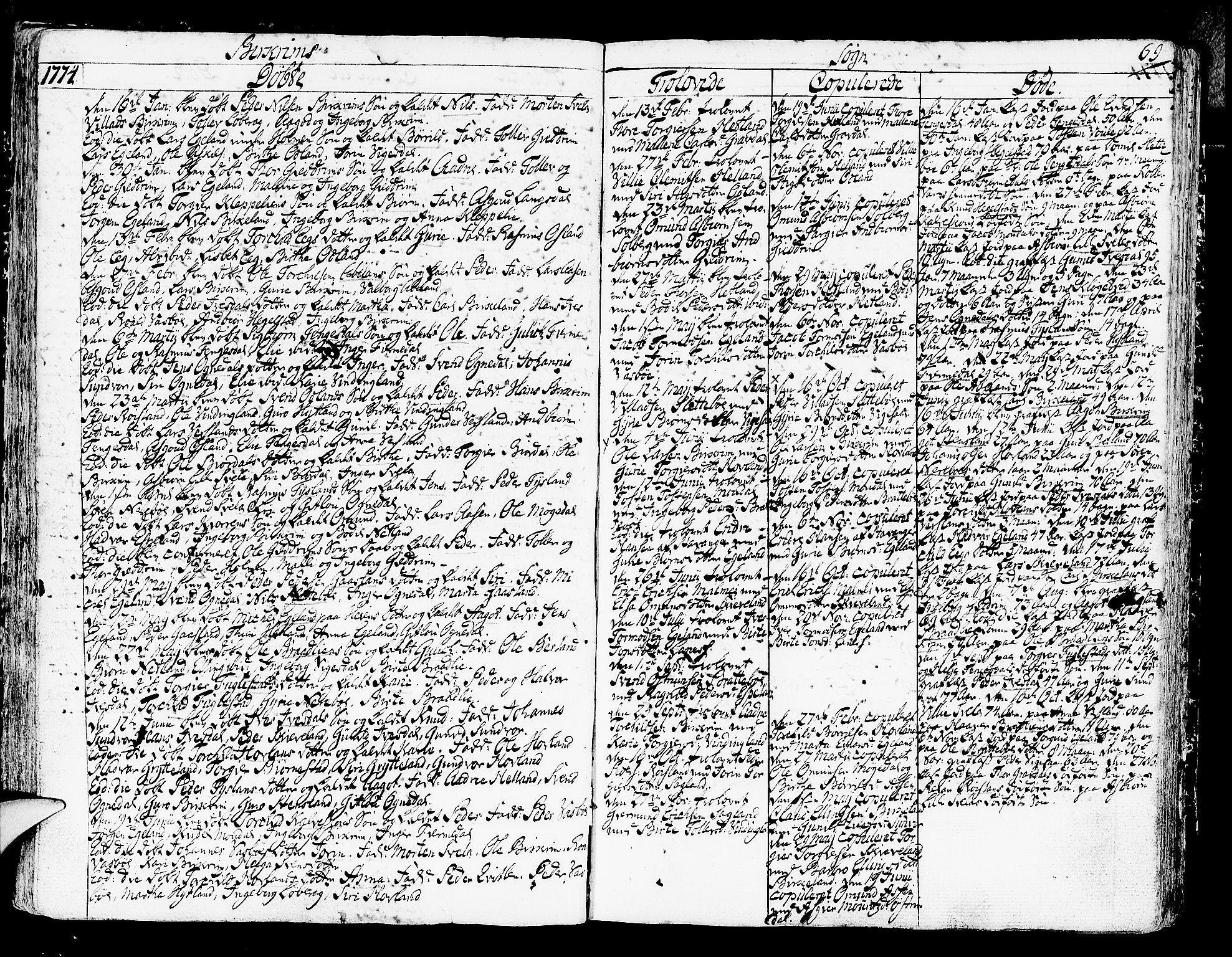 Helleland sokneprestkontor, SAST/A-101810: Ministerialbok nr. A 2 /2, 1762-1791, s. 69