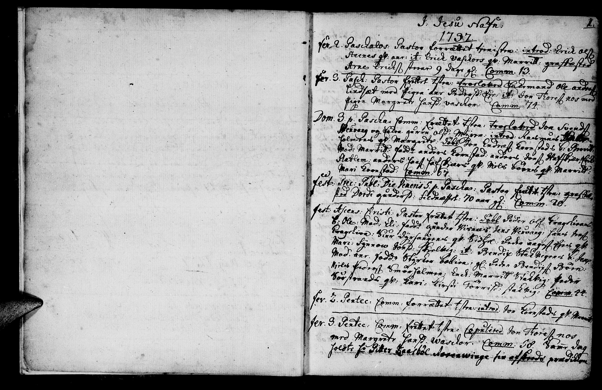 Ministerialprotokoller, klokkerbøker og fødselsregistre - Møre og Romsdal, AV/SAT-A-1454/570/L0827: Ministerialbok nr. 570A01, 1737-1749, s. 1