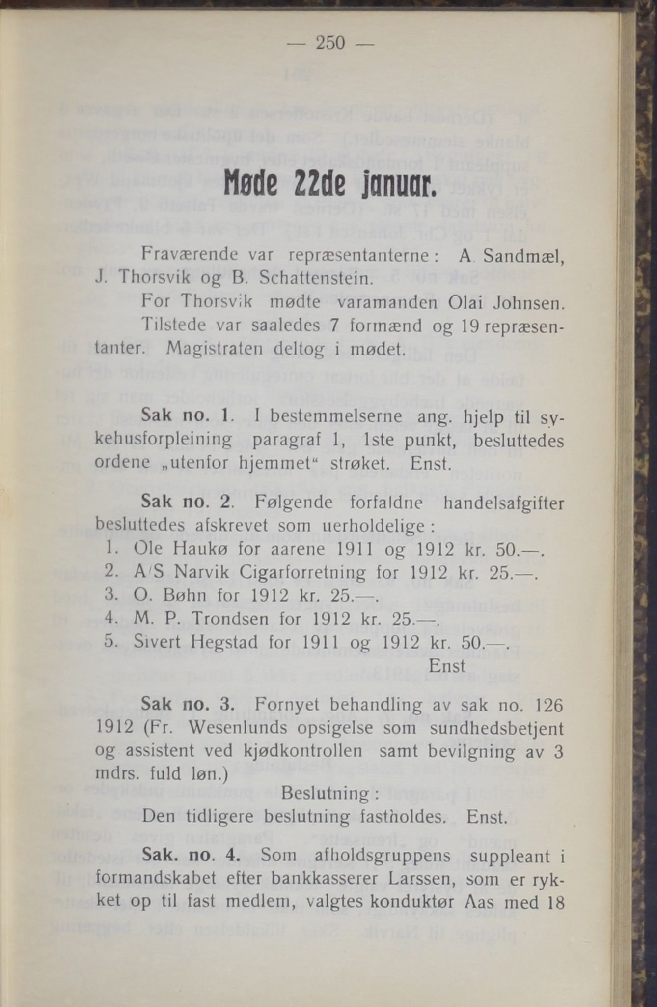 Narvik kommune. Formannskap , AIN/K-18050.150/A/Ab/L0003: Møtebok, 1913