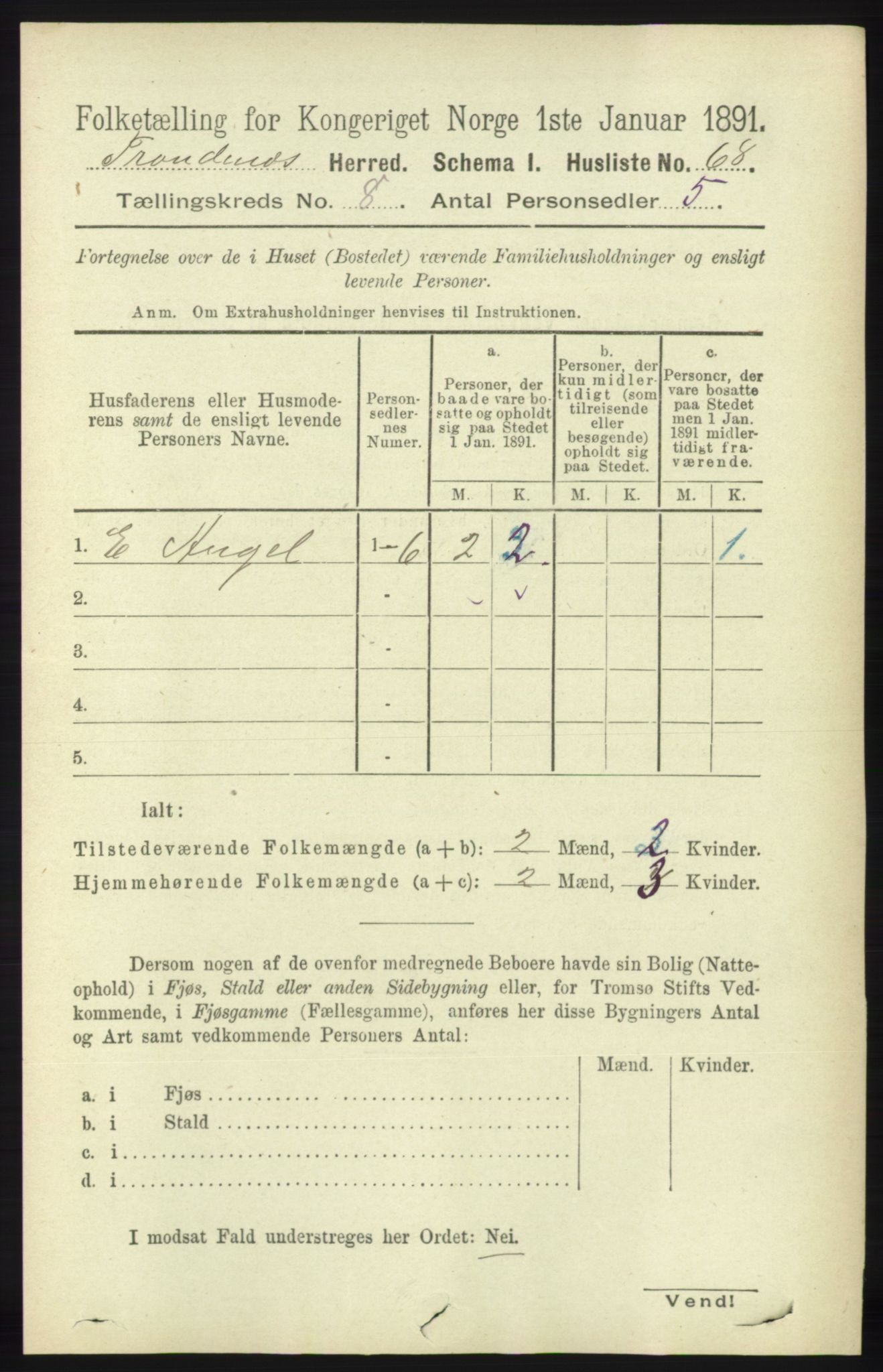 RA, Folketelling 1891 for 1914 Trondenes herred, 1891, s. 5754