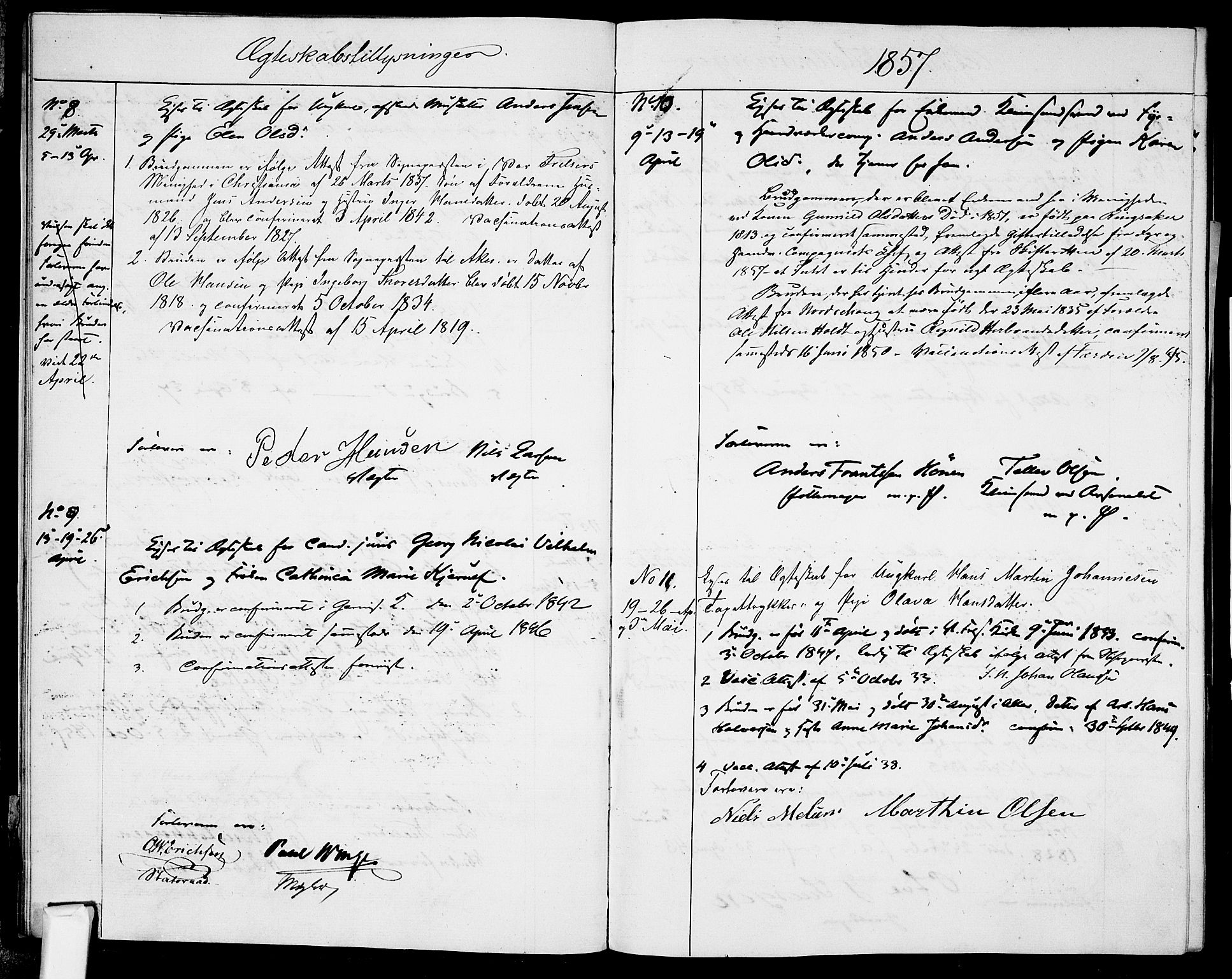 Garnisonsmenigheten Kirkebøker, AV/SAO-A-10846/H/Ha/L0006: Lysningsprotokoll nr. I 6, 1856-1872