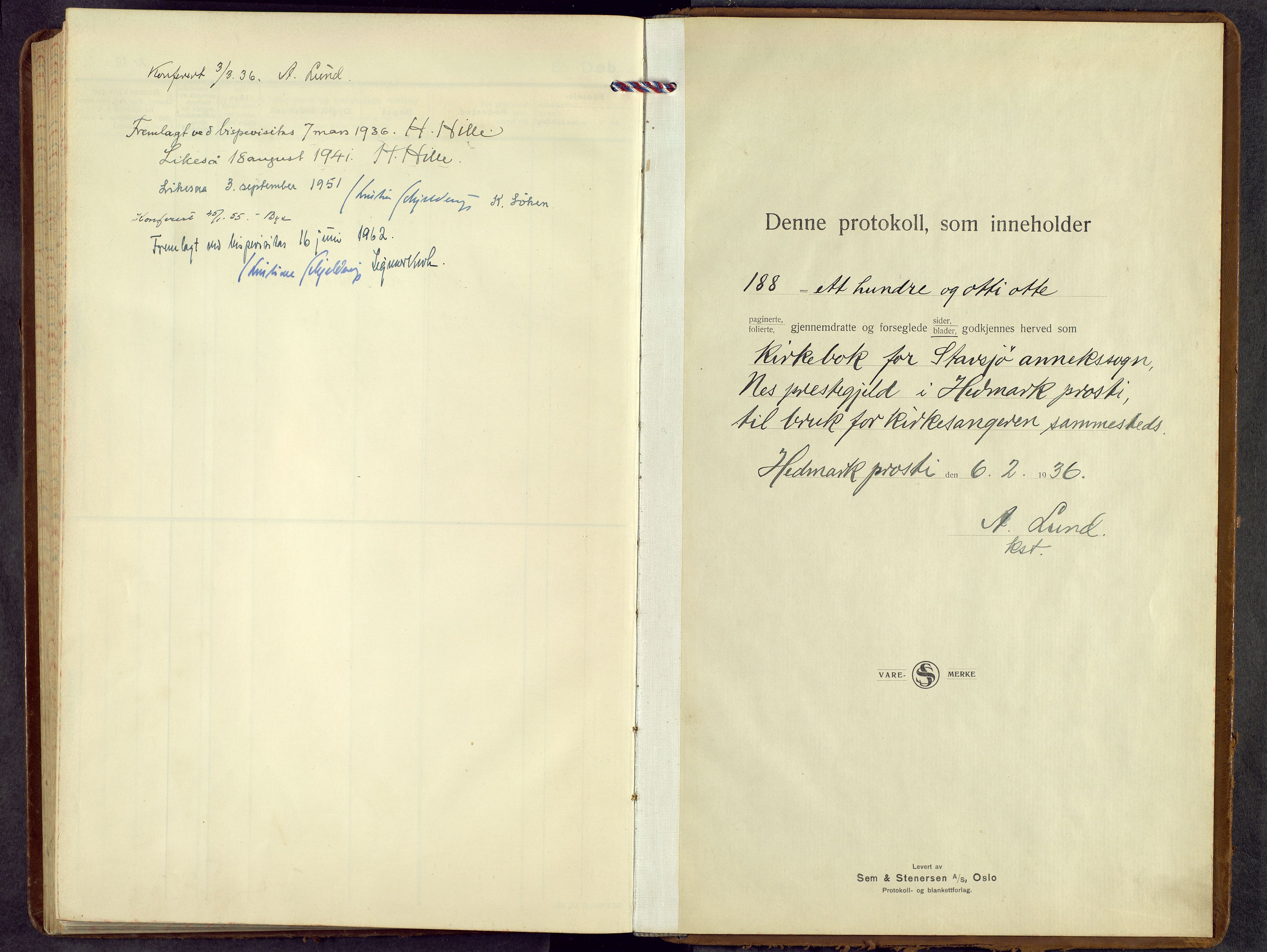 Nes prestekontor, Hedmark, AV/SAH-PREST-020/L/La/L0012: Klokkerbok nr. 12, 1936-1958