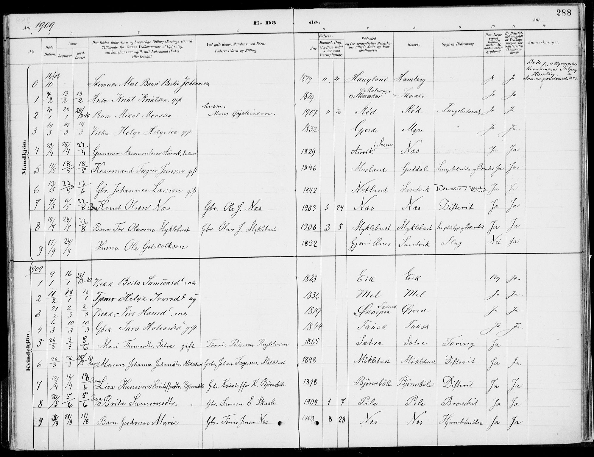 Kvinnherad sokneprestembete, AV/SAB-A-76401/H/Haa: Ministerialbok nr. B  1, 1887-1921, s. 288
