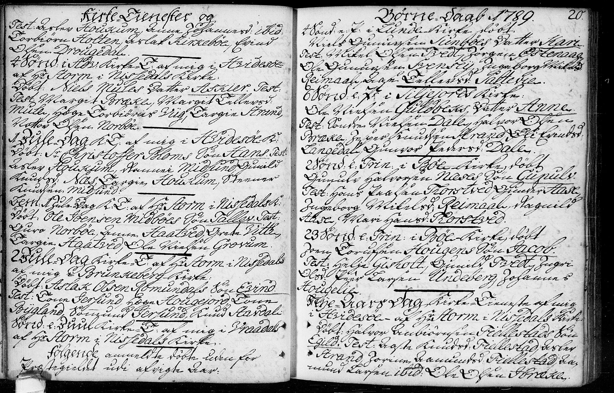 Kviteseid kirkebøker, SAKO/A-276/F/Fa/L0003: Ministerialbok nr. I 3, 1787-1799, s. 20