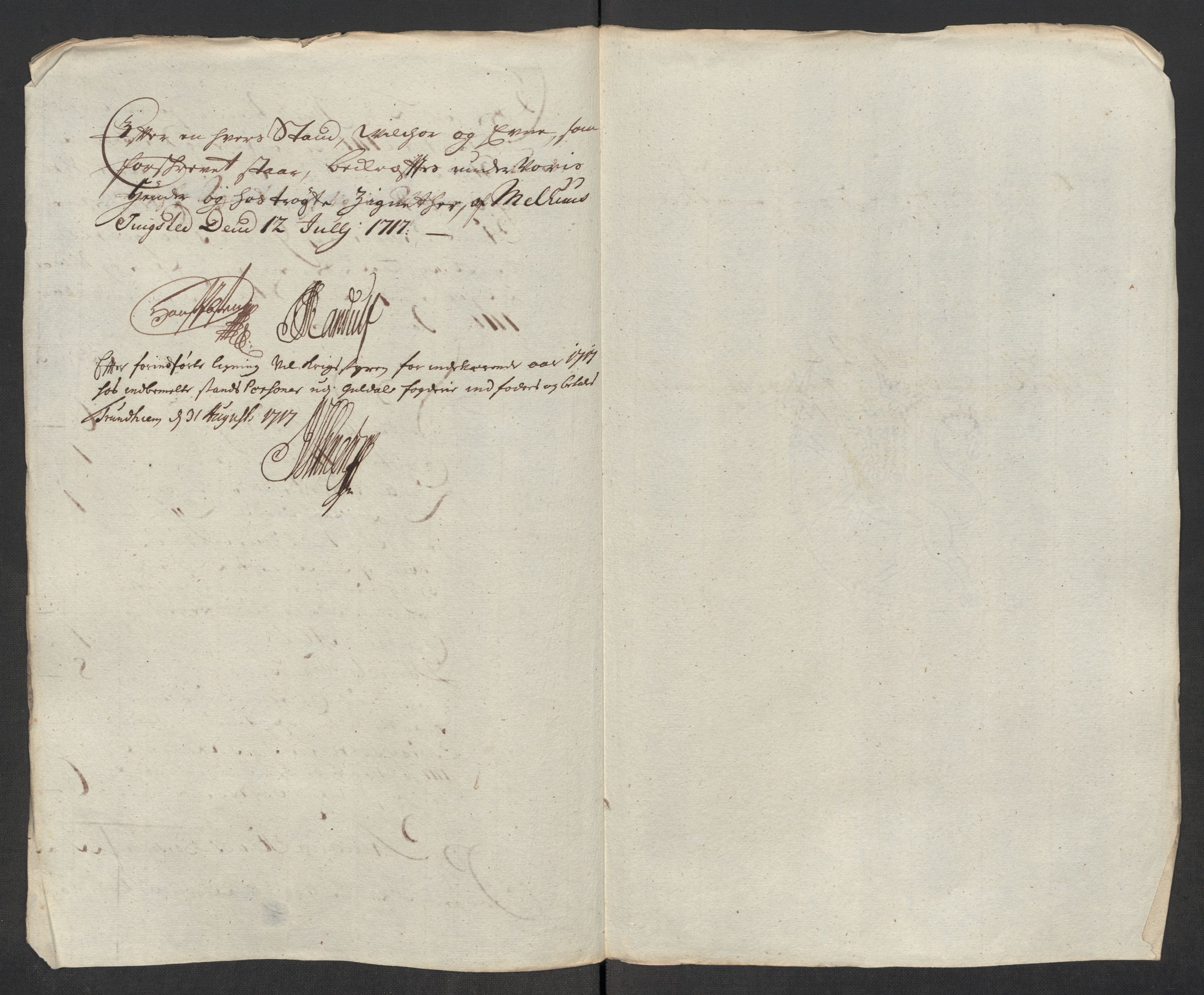 Rentekammeret inntil 1814, Reviderte regnskaper, Fogderegnskap, RA/EA-4092/R60/L3969: Fogderegnskap Orkdal og Gauldal, 1717, s. 389