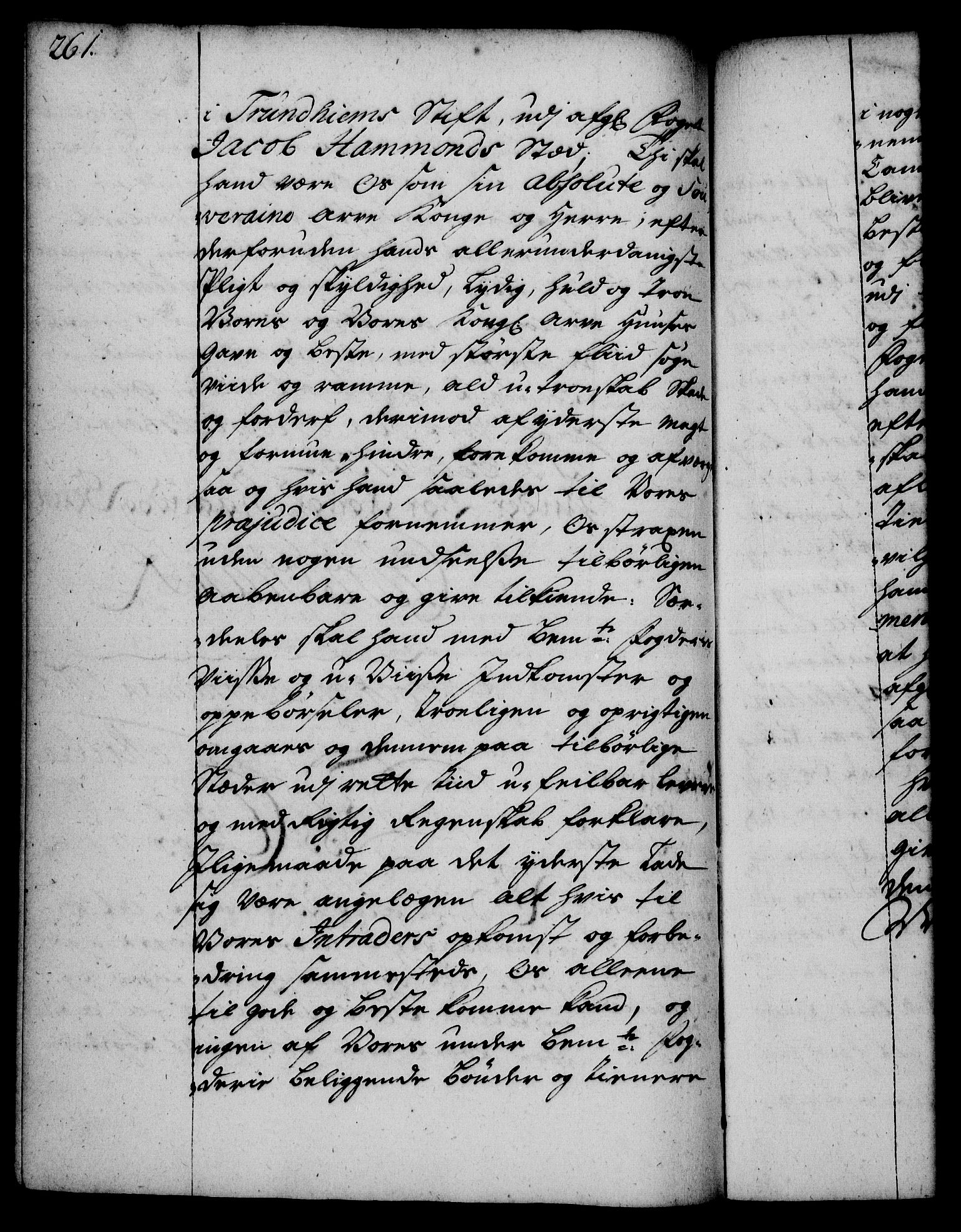 Rentekammeret, Kammerkanselliet, RA/EA-3111/G/Gg/Gge/L0002: Norsk bestallingsprotokoll med register (merket RK 53.26), 1730-1744, s. 261