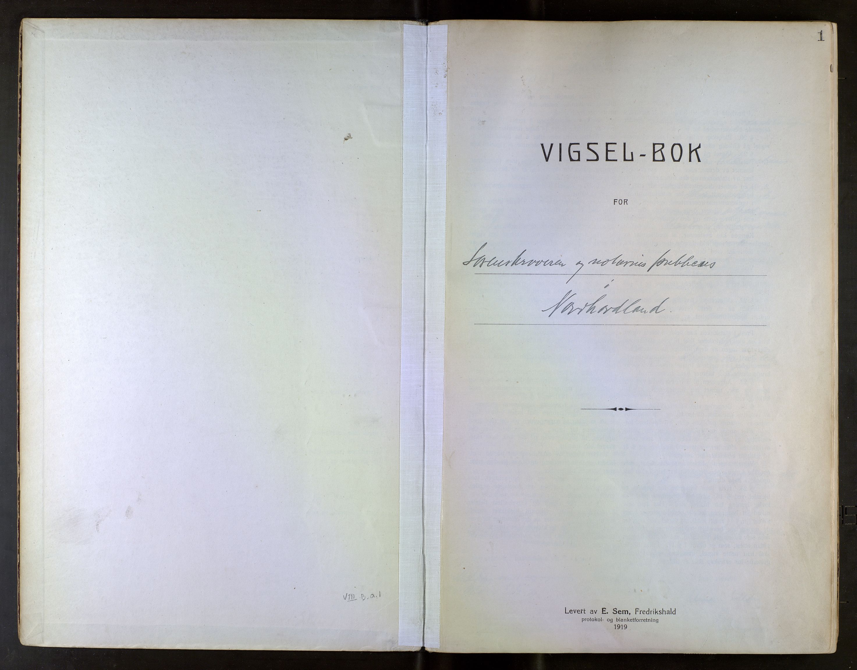 Nordhordland sorenskrivar, SAB/A-2901/1/M/Mb/Mba/L0001: Vigselbøker, 1921-1942, s. 1