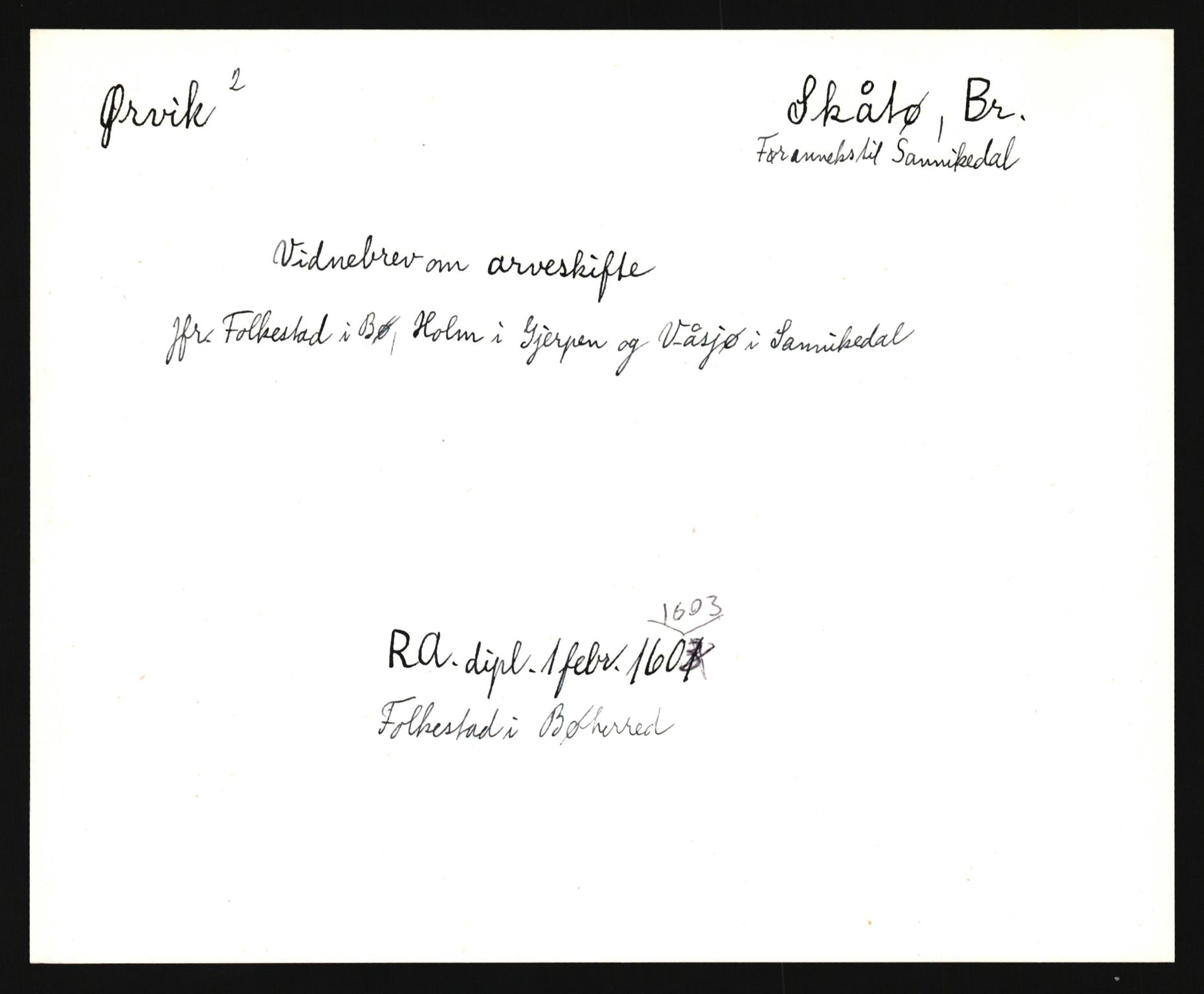 Riksarkivets diplomsamling, AV/RA-EA-5965/F35/F35e/L0020: Registreringssedler Telemark 1, 1400-1700, s. 141