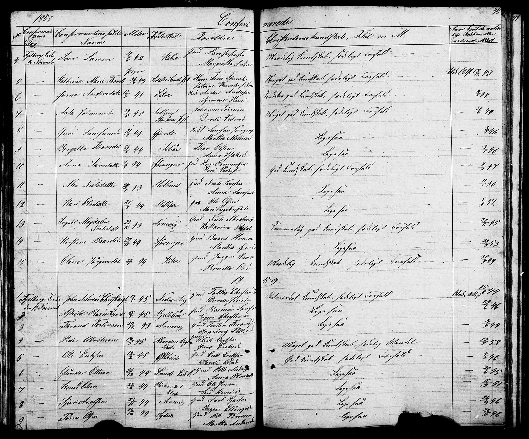 Fjelberg sokneprestembete, AV/SAB-A-75201/H/Hab: Klokkerbok nr. A 2, 1851-1864, s. 53
