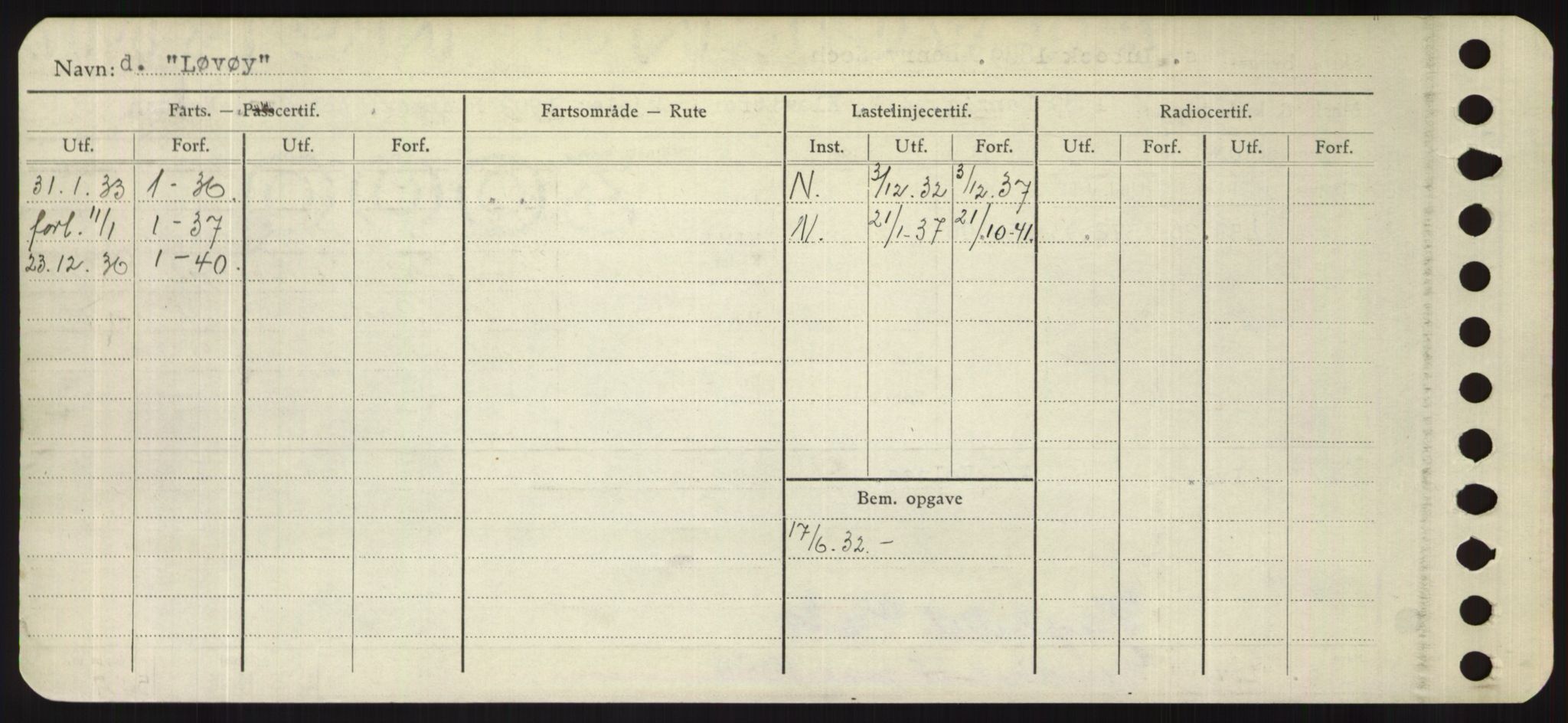 Sjøfartsdirektoratet med forløpere, Skipsmålingen, RA/S-1627/H/Hd/L0023: Fartøy, Lia-Løv, s. 574