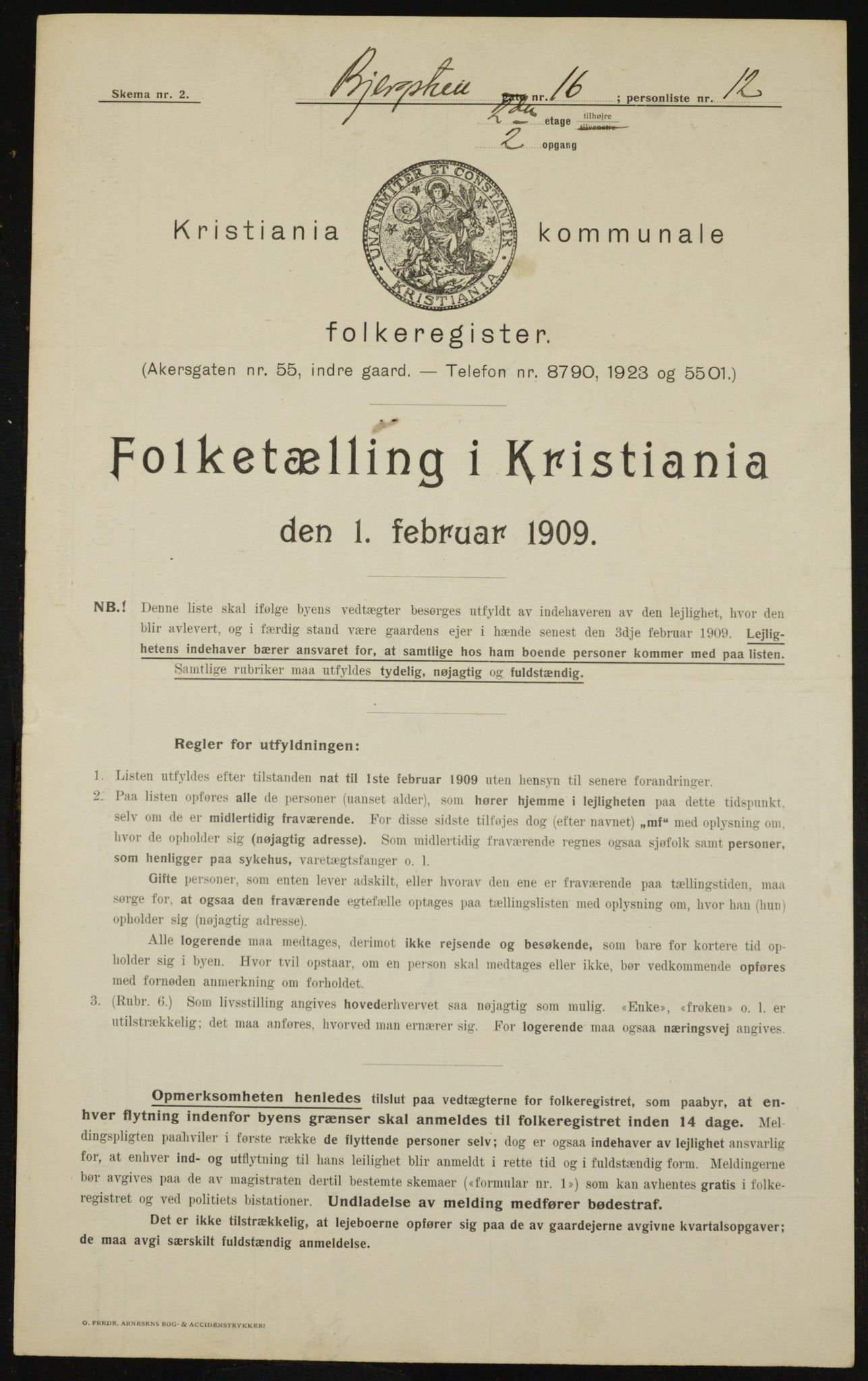 OBA, Kommunal folketelling 1.2.1909 for Kristiania kjøpstad, 1909, s. 4208