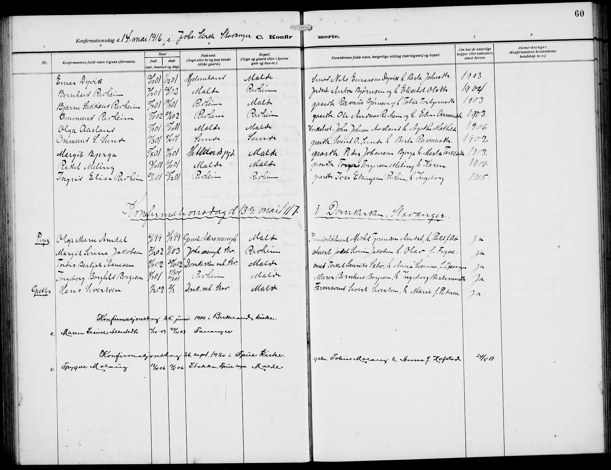 Håland sokneprestkontor, AV/SAST-A-101802/002/A/L0001: Klokkerbok nr. B 6, 1914-1940, s. 60