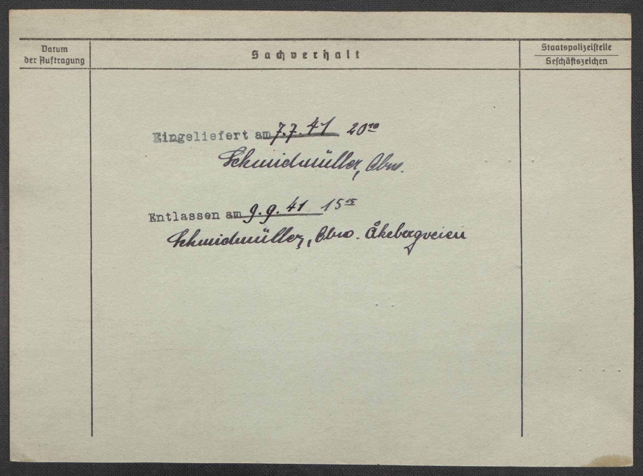 Befehlshaber der Sicherheitspolizei und des SD, RA/RAFA-5969/E/Ea/Eaa/L0008: Register over norske fanger i Møllergata 19: Oelze-Ru, 1940-1945, s. 491