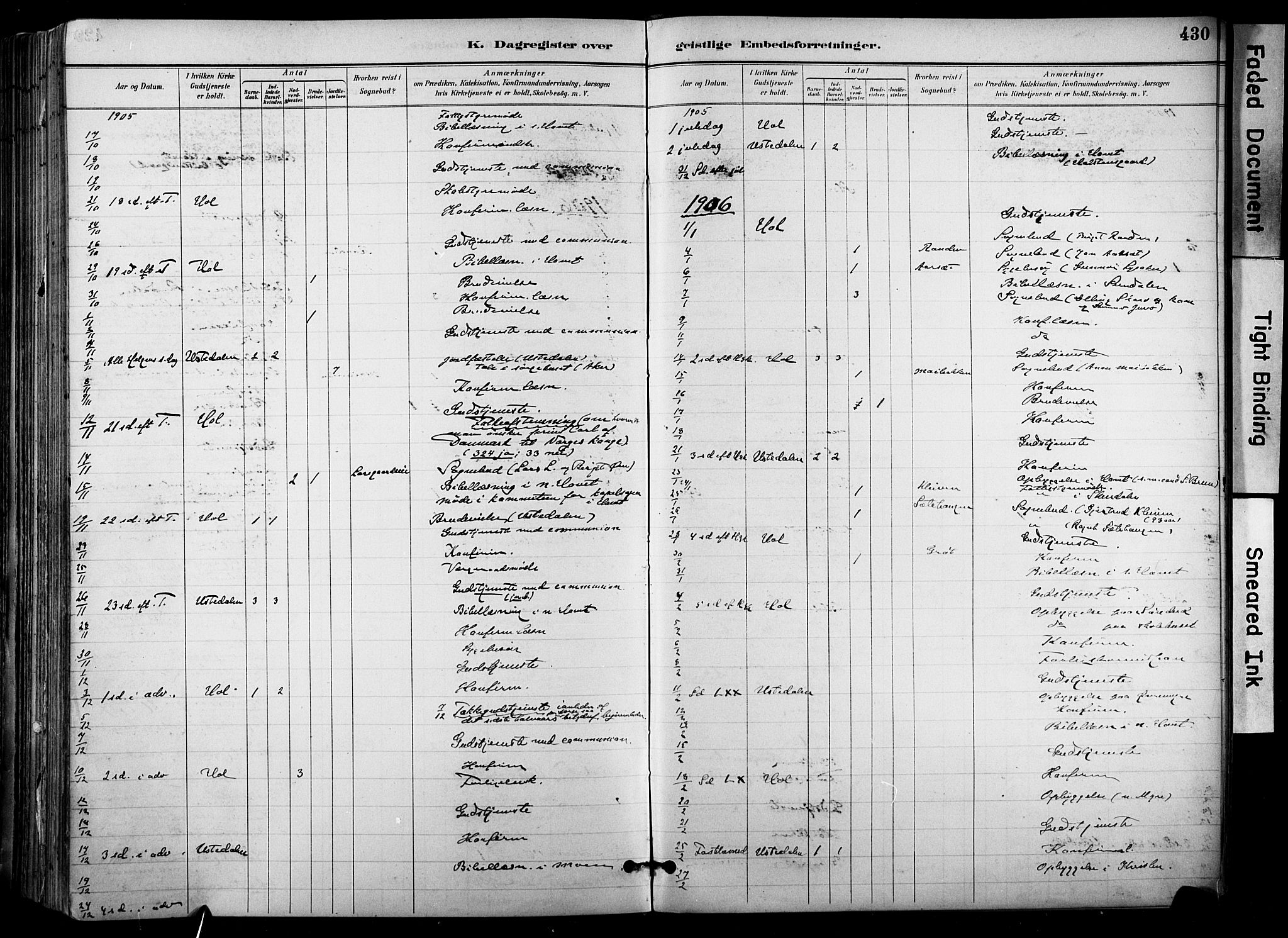 Hol kirkebøker, AV/SAKO-A-227/F/Fa/L0003: Ministerialbok nr. I 3, 1887-1918, s. 430