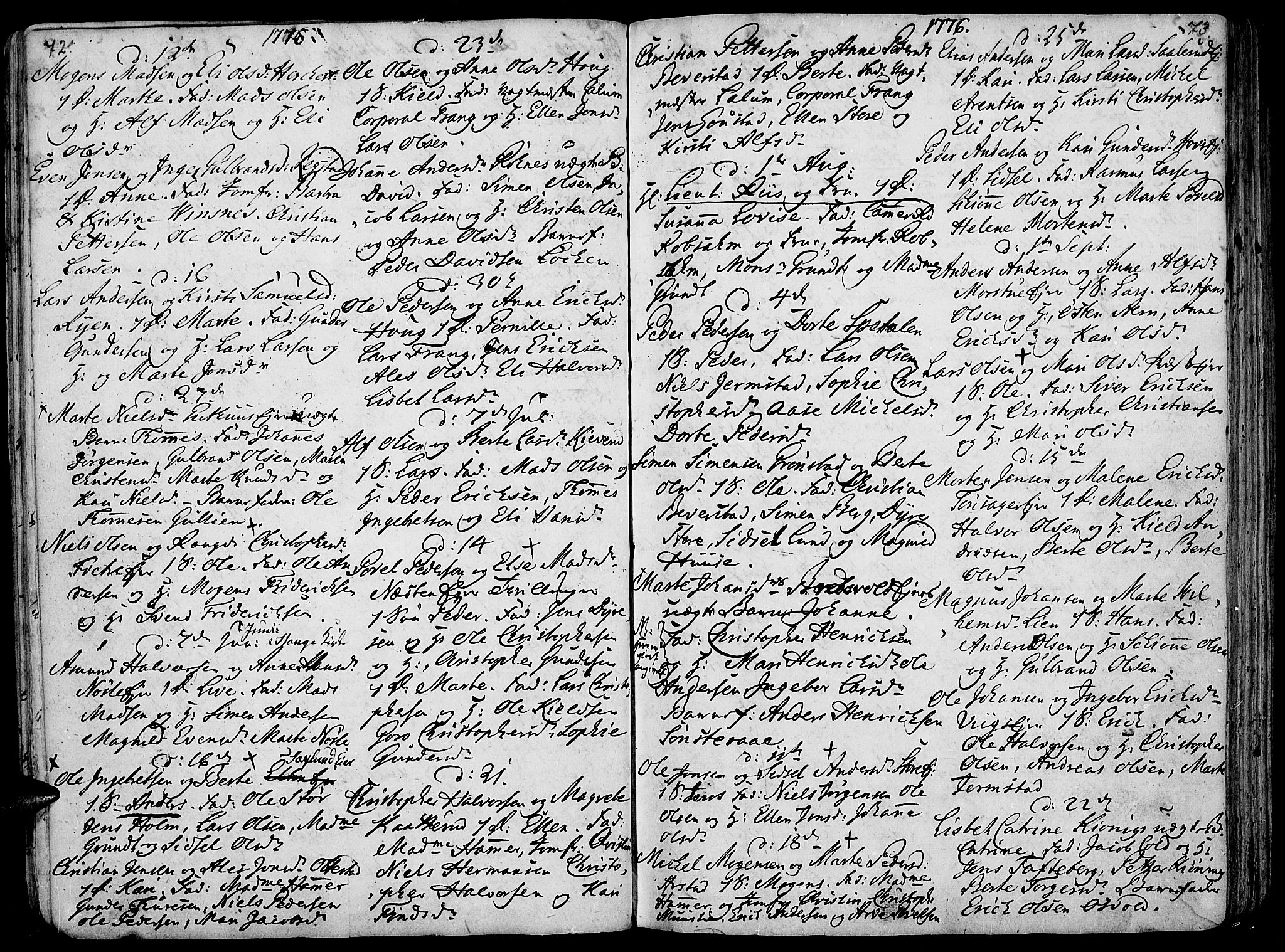 Stange prestekontor, AV/SAH-PREST-002/K/L0006: Ministerialbok nr. 6, 1762-1787, s. 72-73
