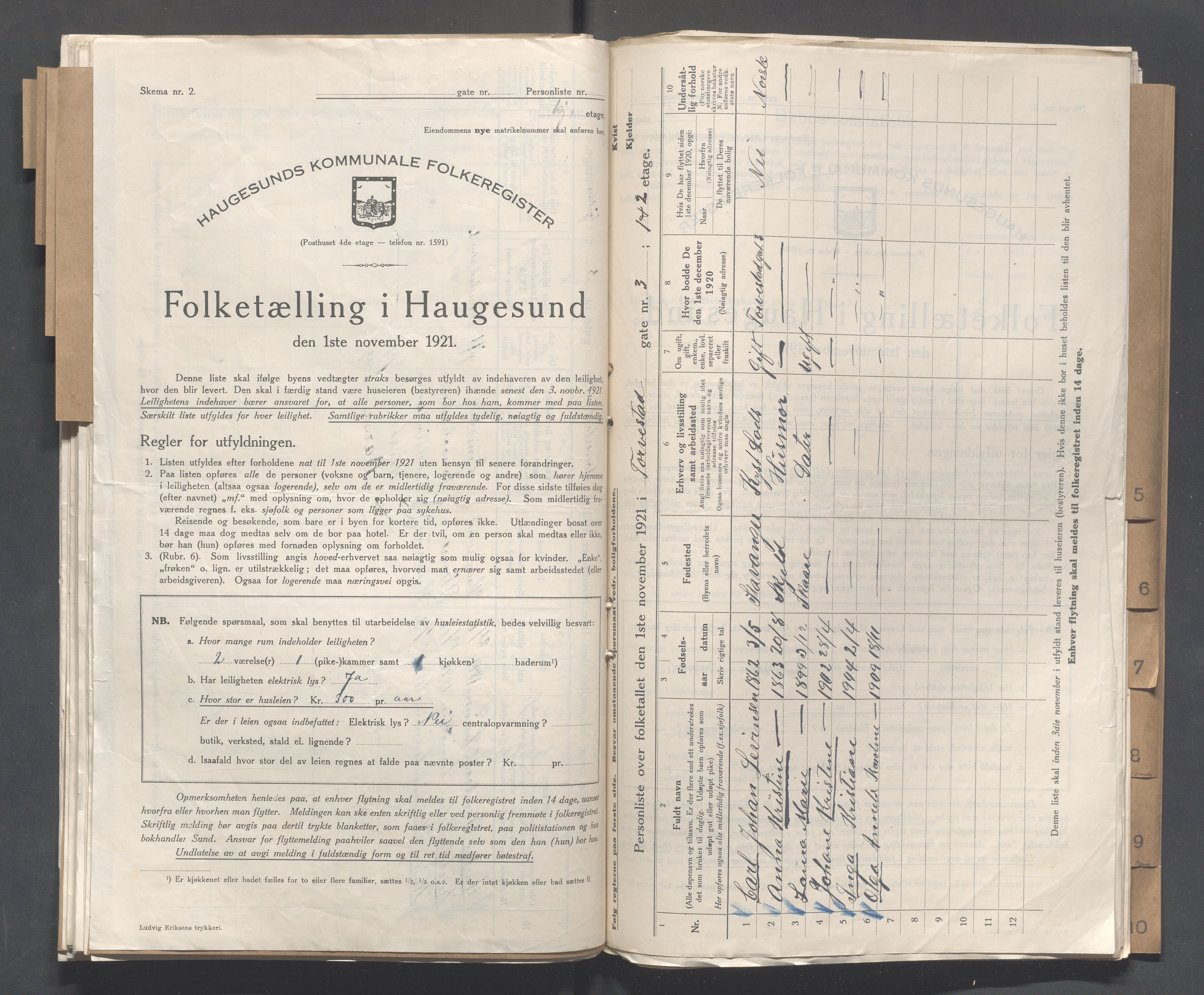 IKAR, Kommunal folketelling 1.11.1921 for Haugesund, 1921, s. 5467