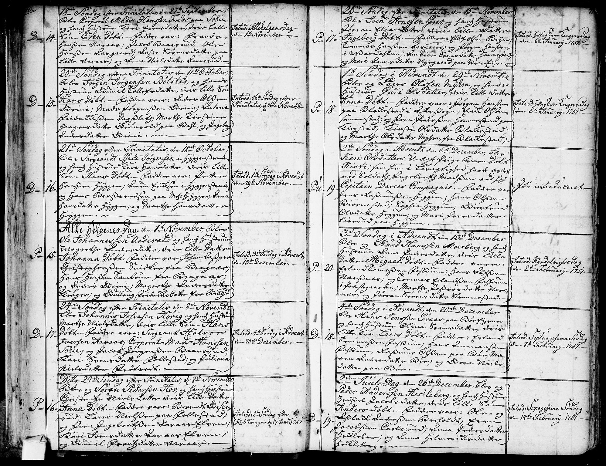 Røyken kirkebøker, AV/SAKO-A-241/G/Ga/L0001: Klokkerbok nr. 1, 1740-1768, s. 70-71