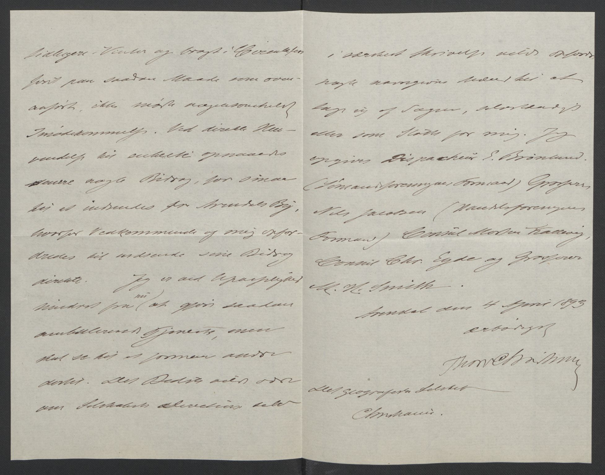 Arbeidskomitéen for Fridtjof Nansens polarekspedisjon, AV/RA-PA-0061/D/L0001/0004: Pengeinnsamlingen / Bidragslister med følgebrev, 1893, s. 7