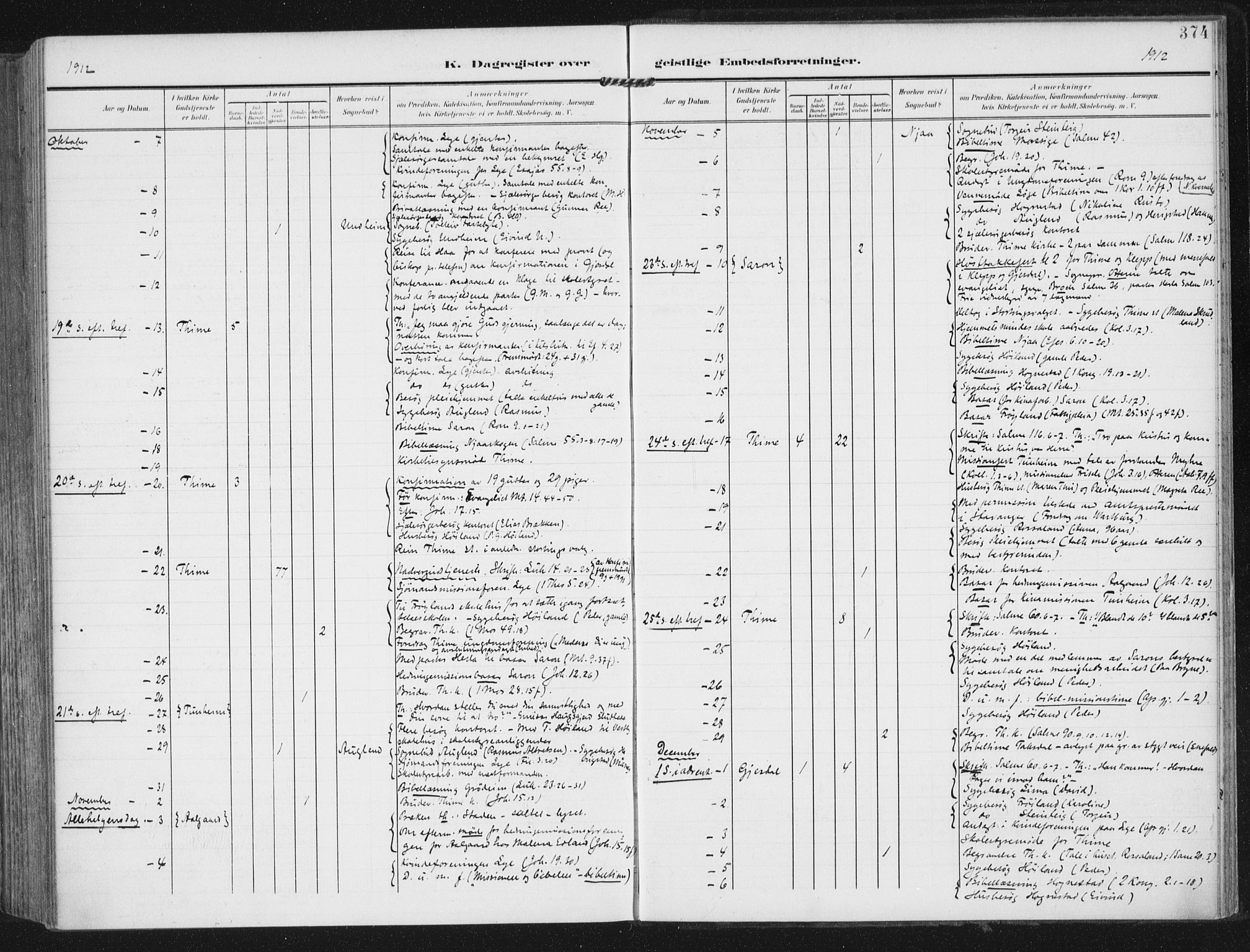 Lye sokneprestkontor, AV/SAST-A-101794/002/A/L0001: Ministerialbok nr. A 12, 1904-1920, s. 374