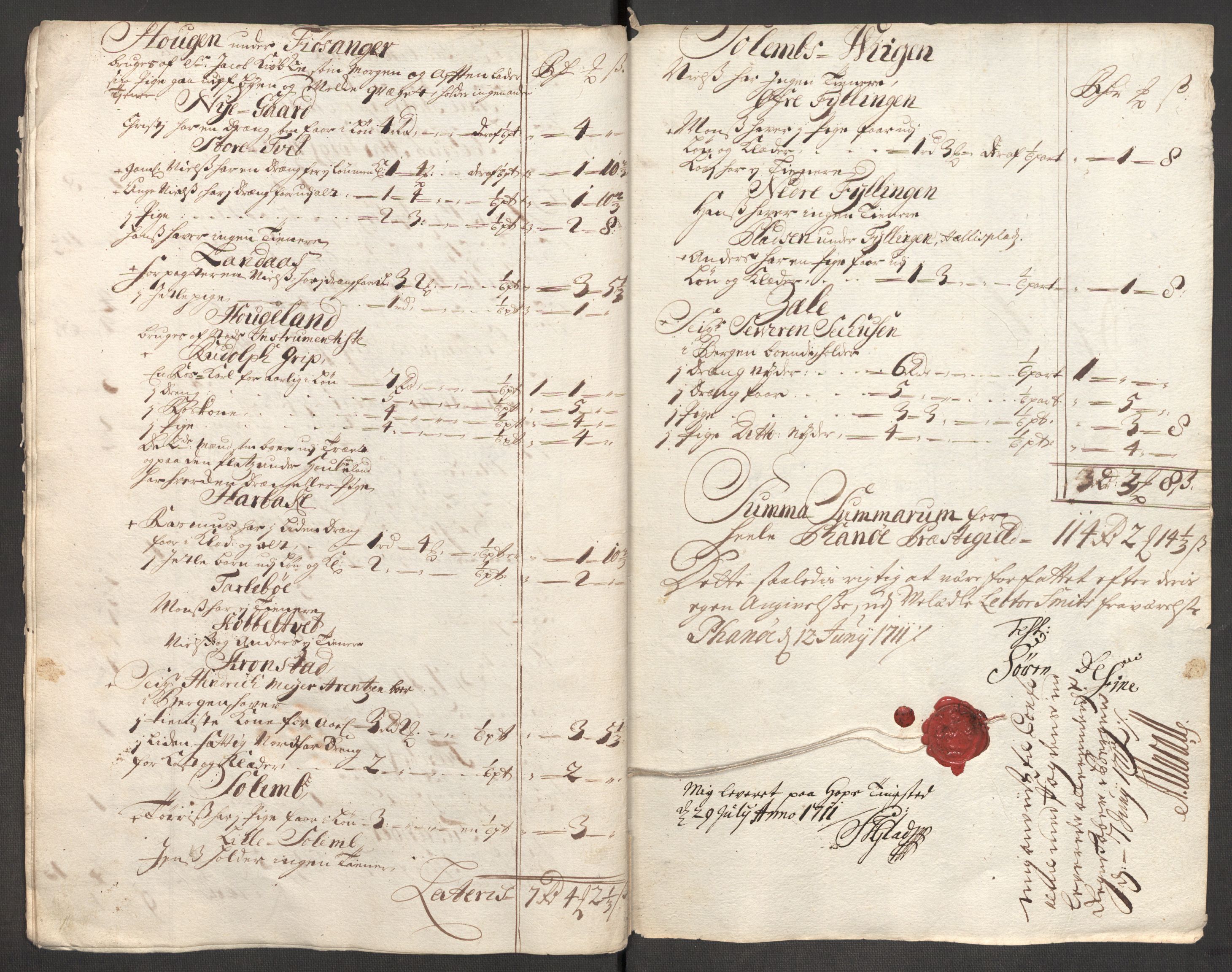 Rentekammeret inntil 1814, Reviderte regnskaper, Fogderegnskap, RA/EA-4092/R51/L3193: Fogderegnskap Nordhordland og Voss, 1711, s. 269