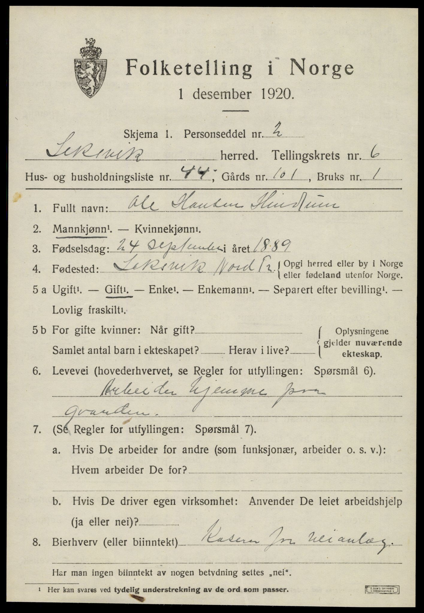 SAT, Folketelling 1920 for 1718 Leksvik herred, 1920, s. 5948