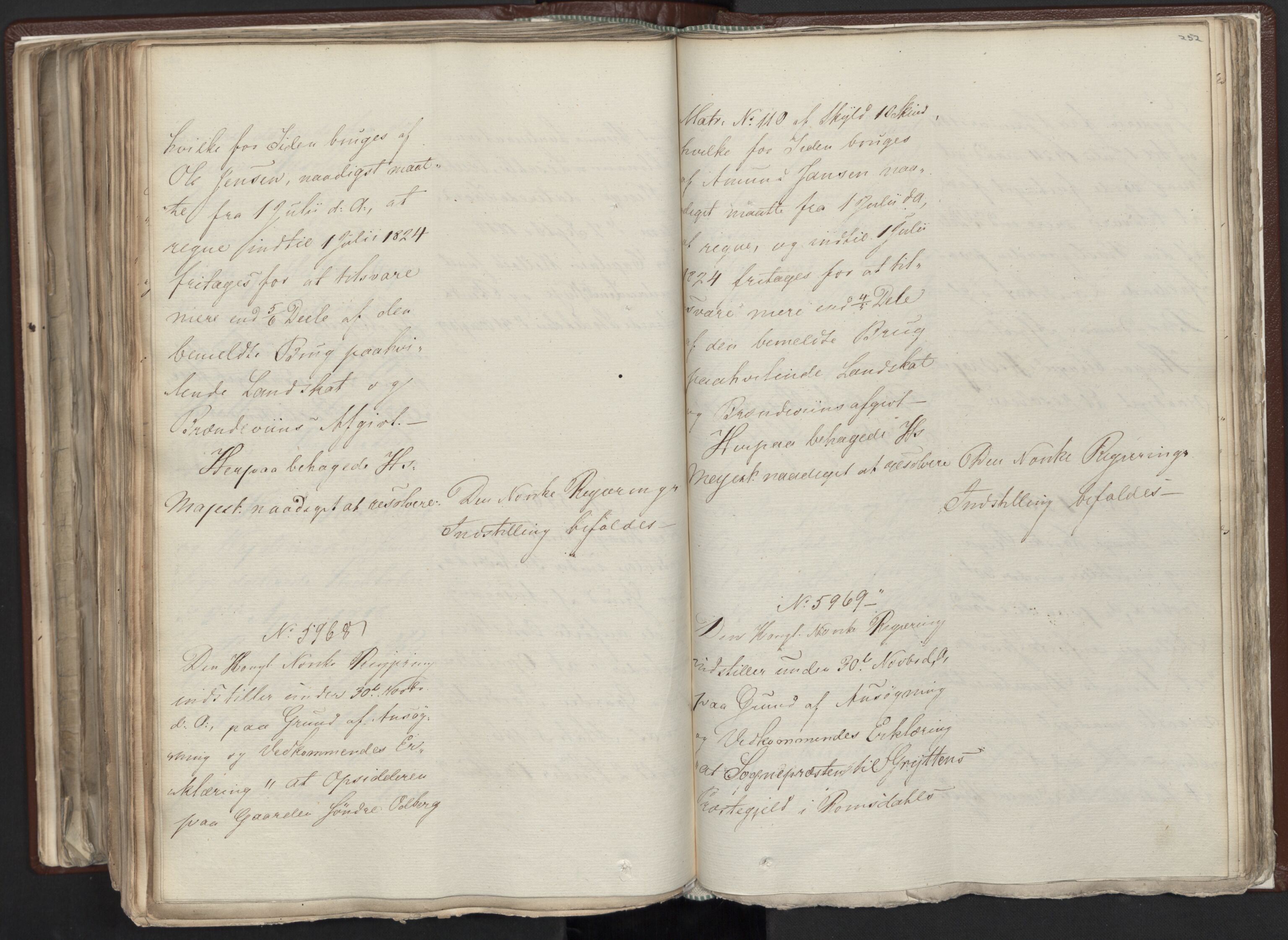 Statsrådssekretariatet, AV/RA-S-1001/A/Ab/L0012: Kgl. res. nr. 5679-6008 II, 1821, s. 251b-252a