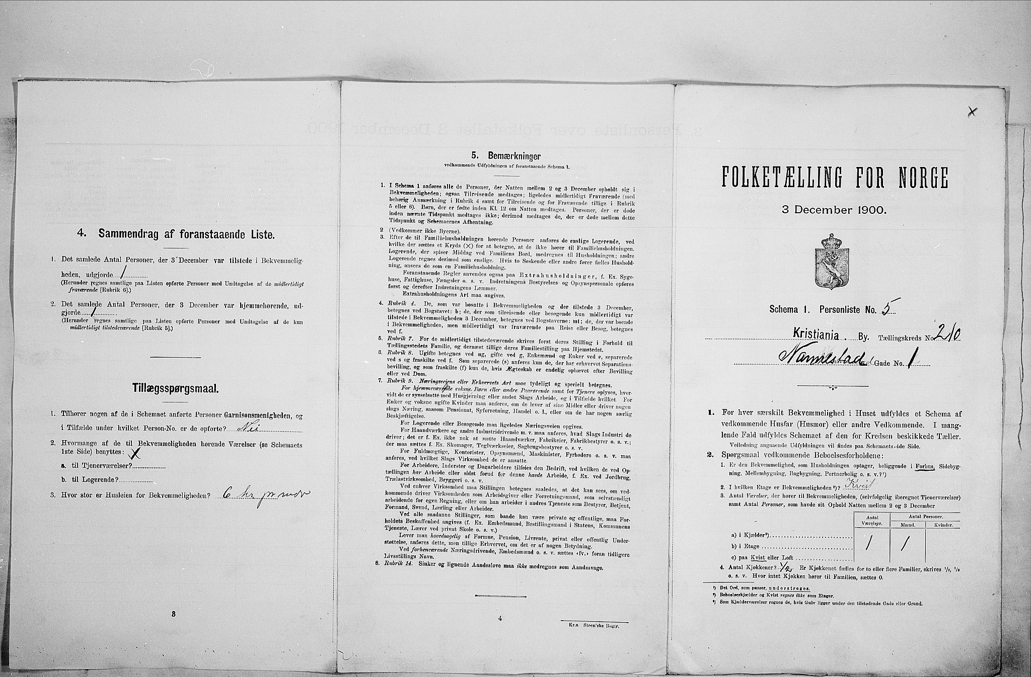 SAO, Folketelling 1900 for 0301 Kristiania kjøpstad, 1900, s. 62453